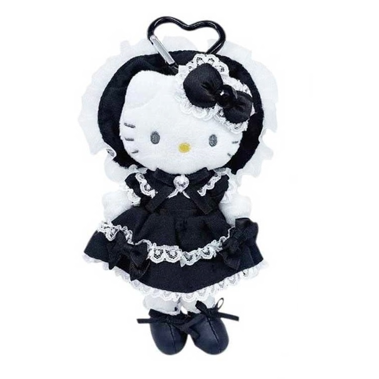 現貨｜Sanrio Hello Kitty 長腿 Lolita 日版 毛公仔 吊飾 掛件 連心形扣 (KT55-12)