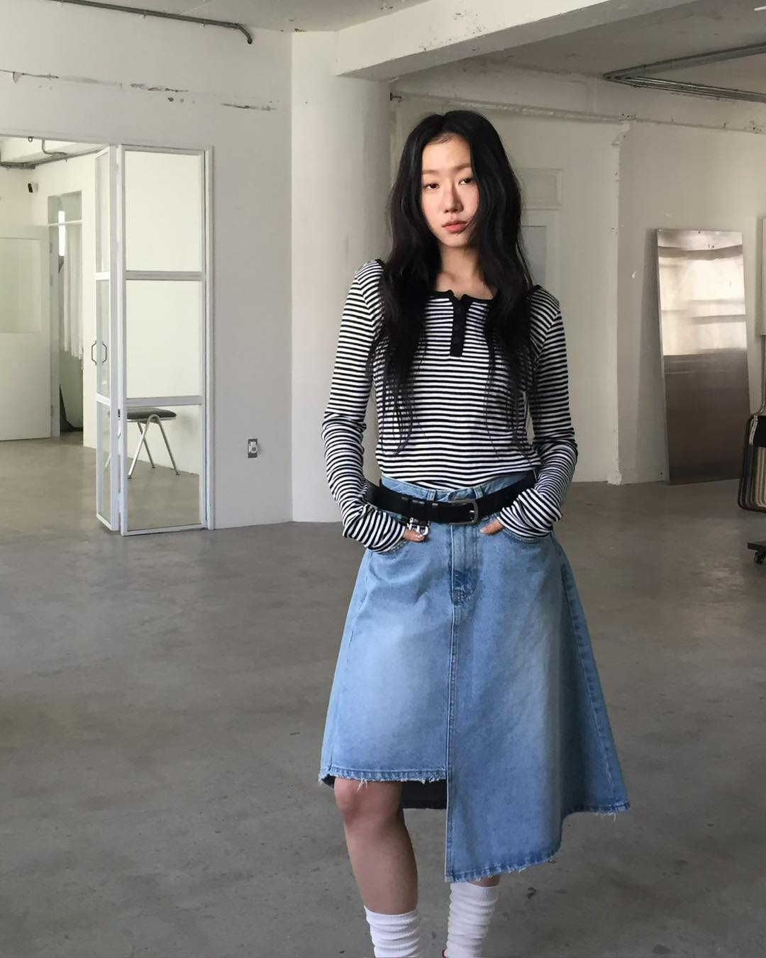 不規則腳牛仔裙