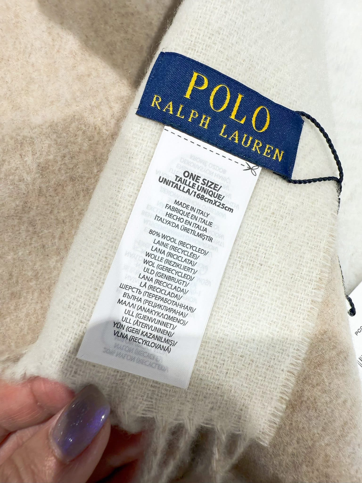Polo scarf wool/beige