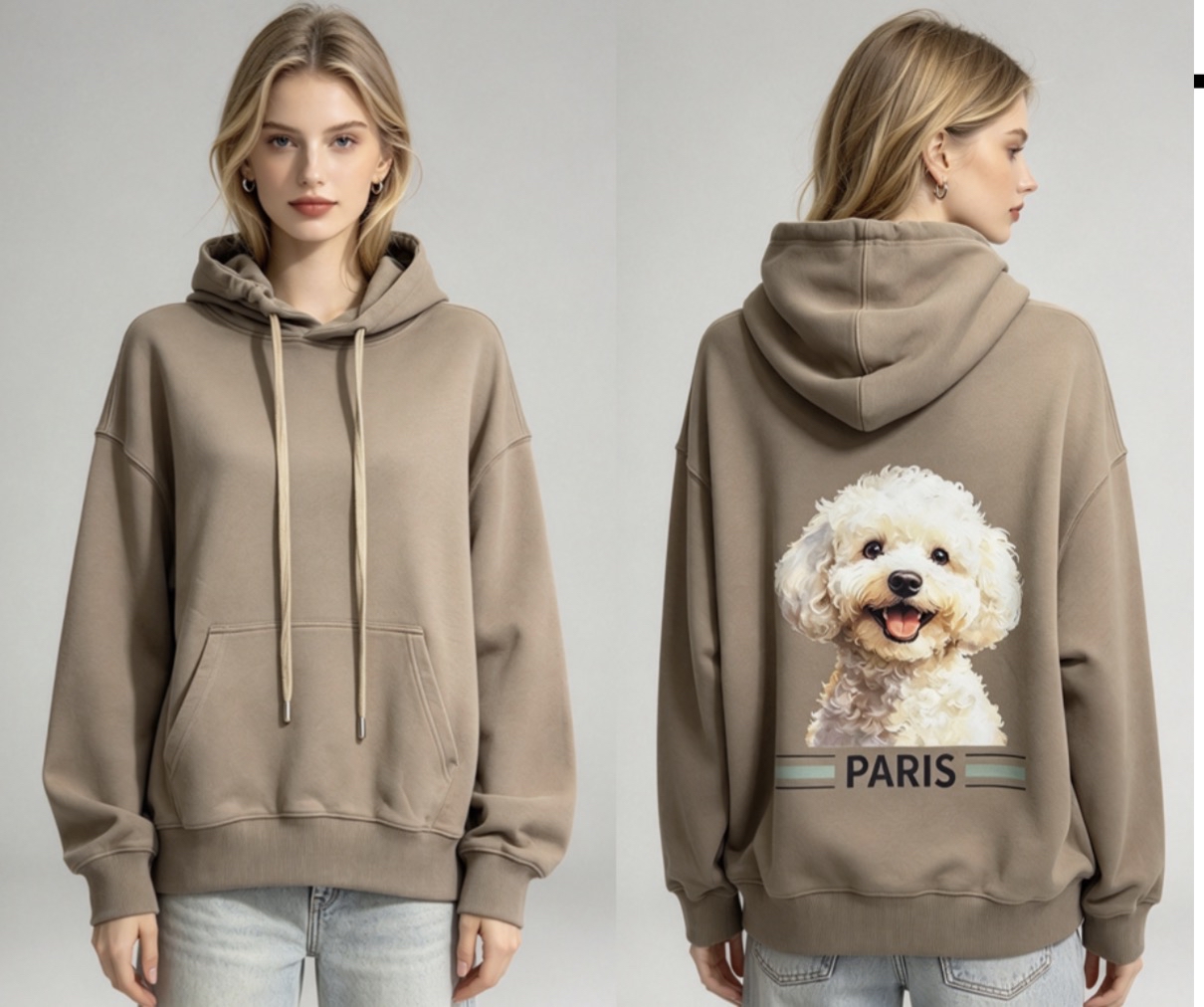 [訂購］A066 Poodle Paris Hoodie
