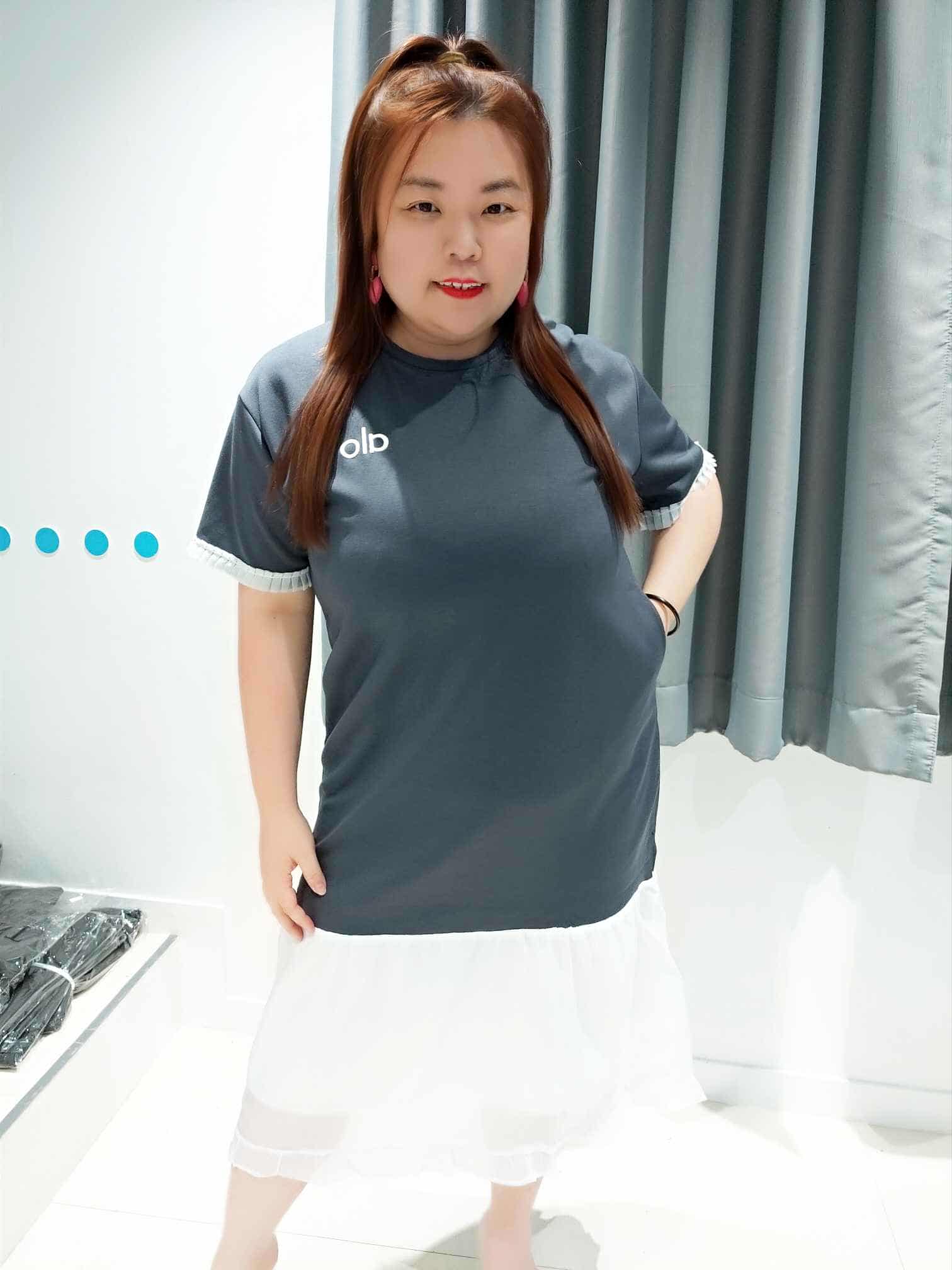 ENC14 DOA04 ALO 拼接裙摆设计连衣裙