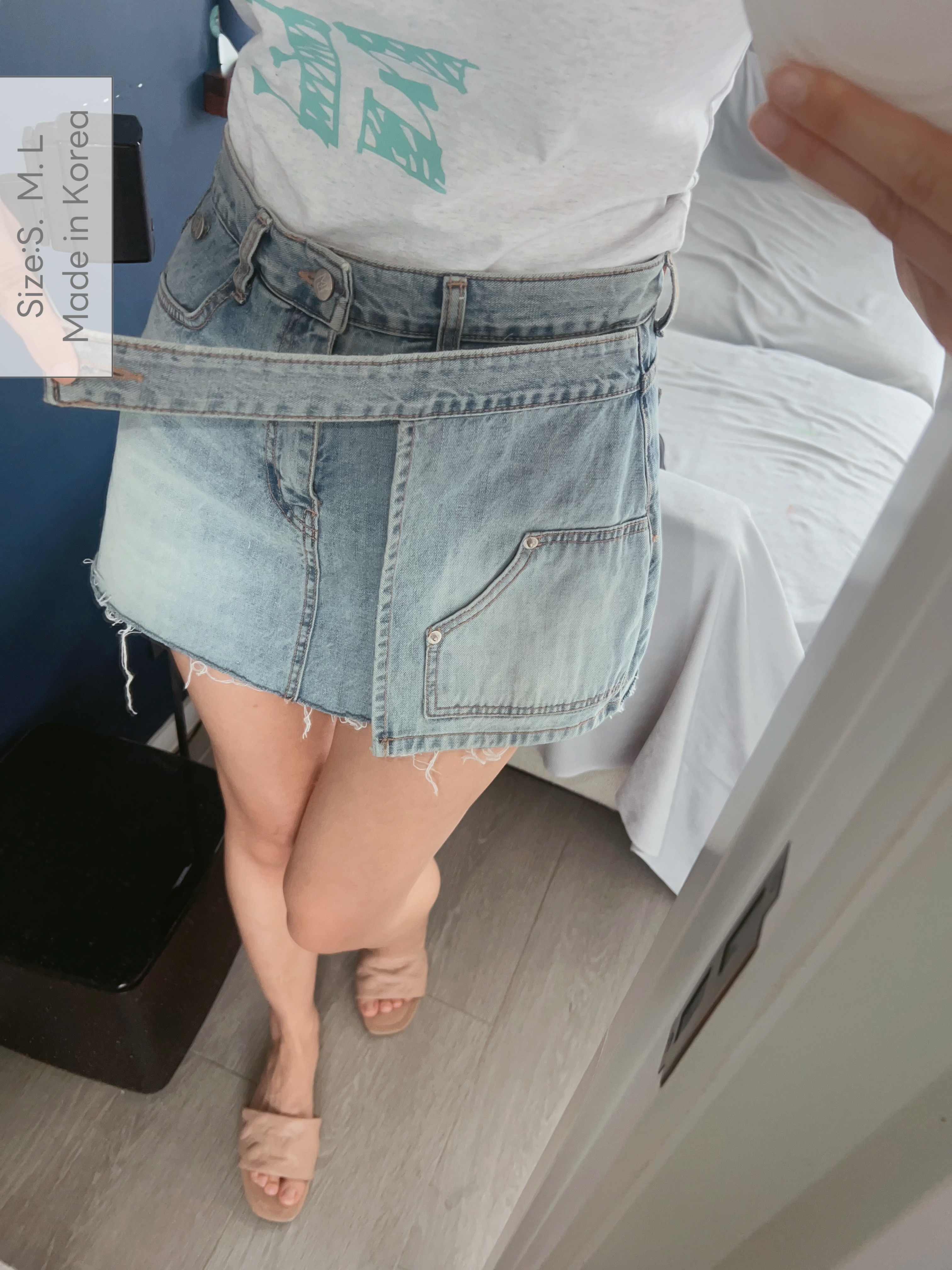 🇰🇷拼帶牛仔裙褲🛒現貨