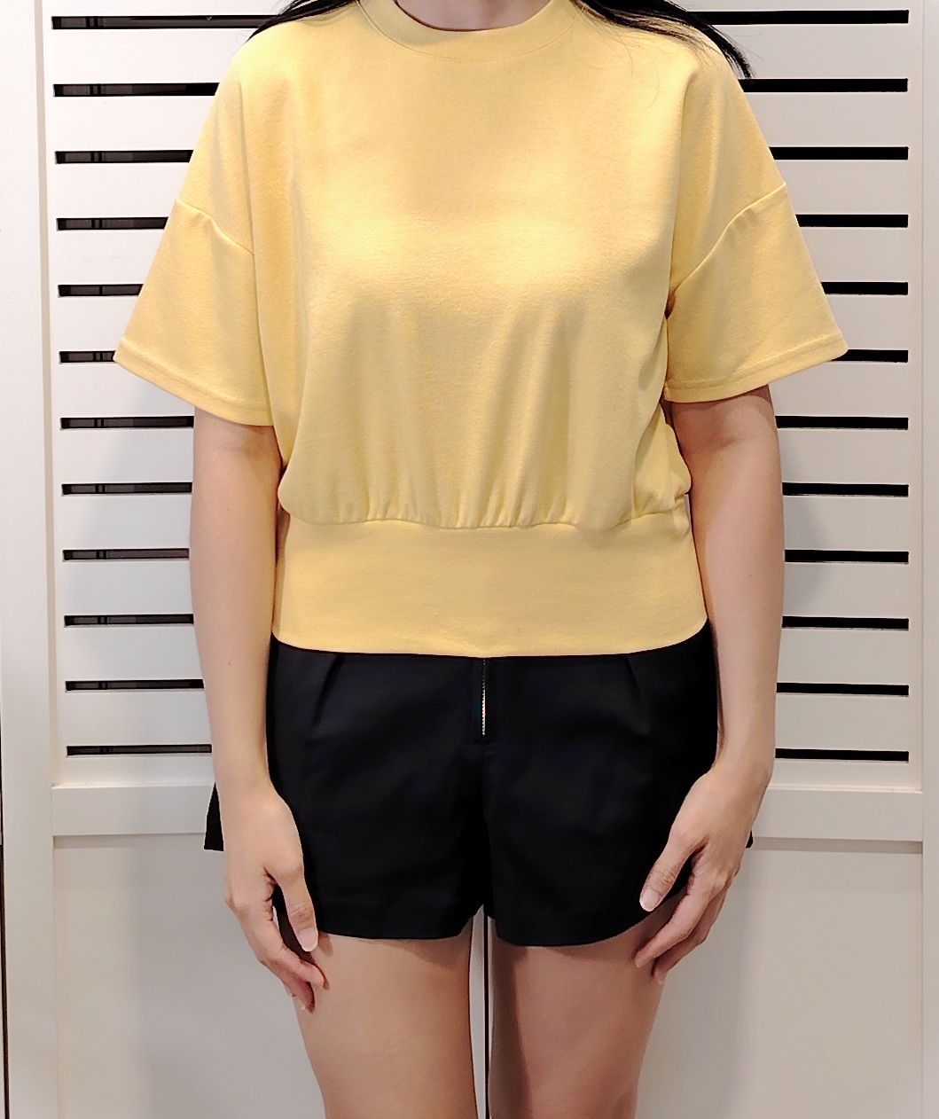 M2606 Basic Tee With Woven Edge