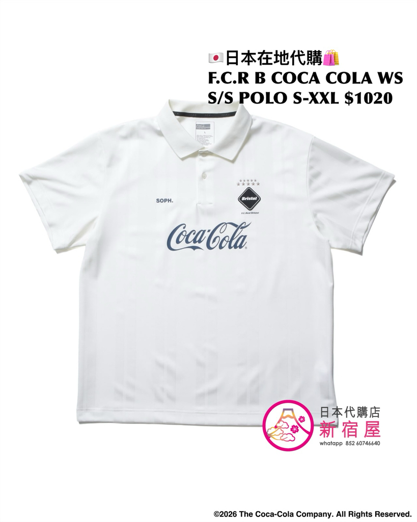 F.C.REAL BRISTOL x COCA COLA WEAVE STRIPE S/S POLO  