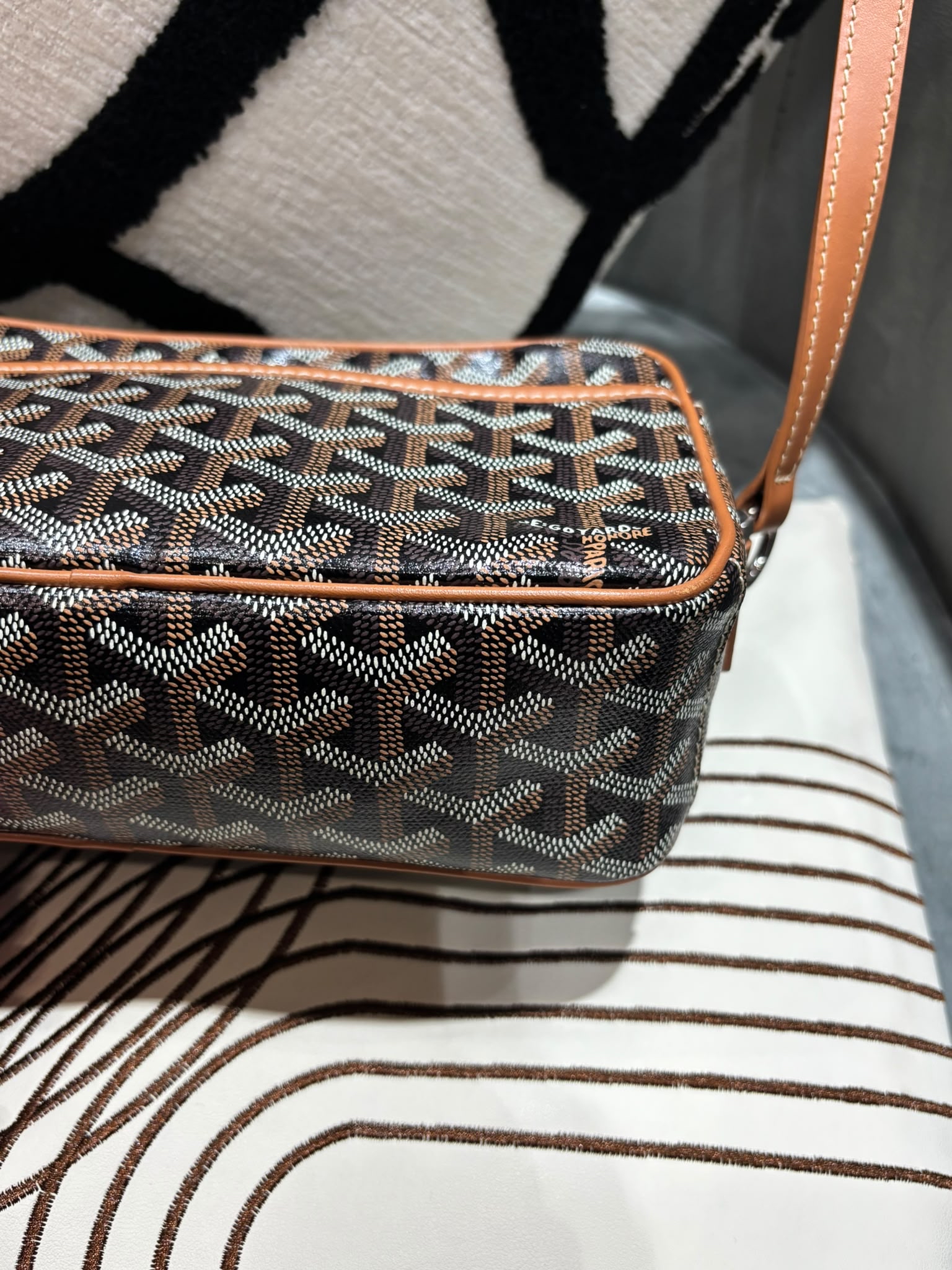 Goyard cap vert pm bag tan 焦糖黑100%Authentic ,93%new ✅dust bag