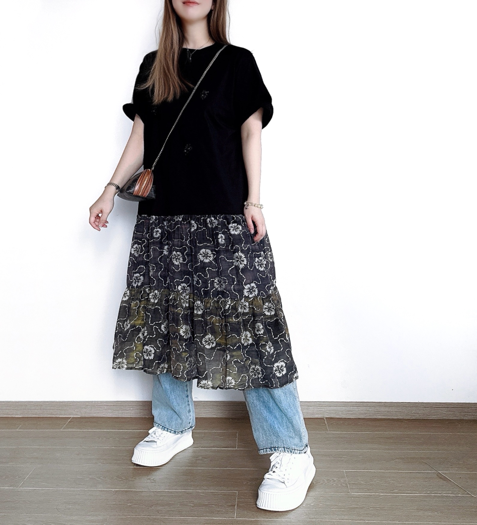 🌼初春優惠🍀 假兩件立體花網紗裙