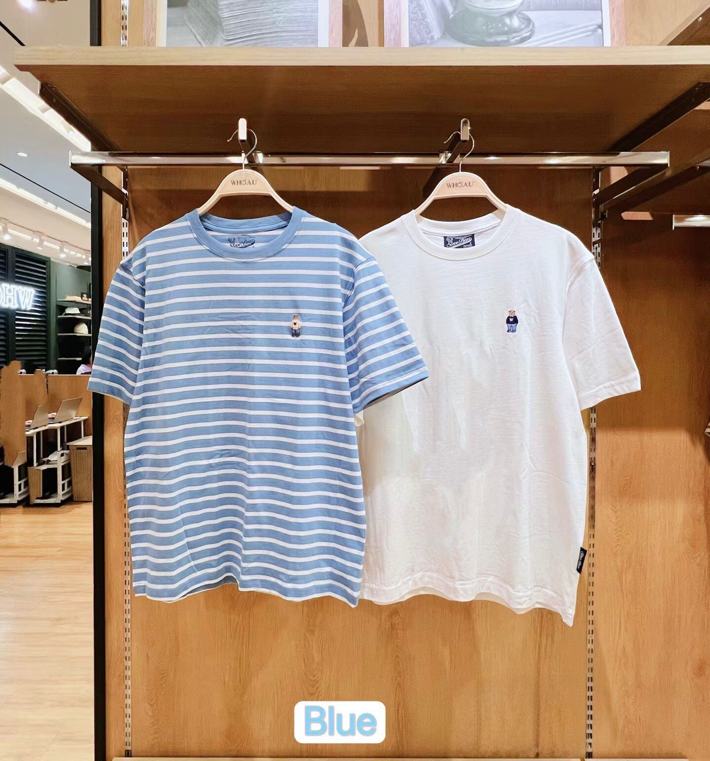 🇰🇷韓國Who A U 刺繡小熊短袖Tee （2件套）