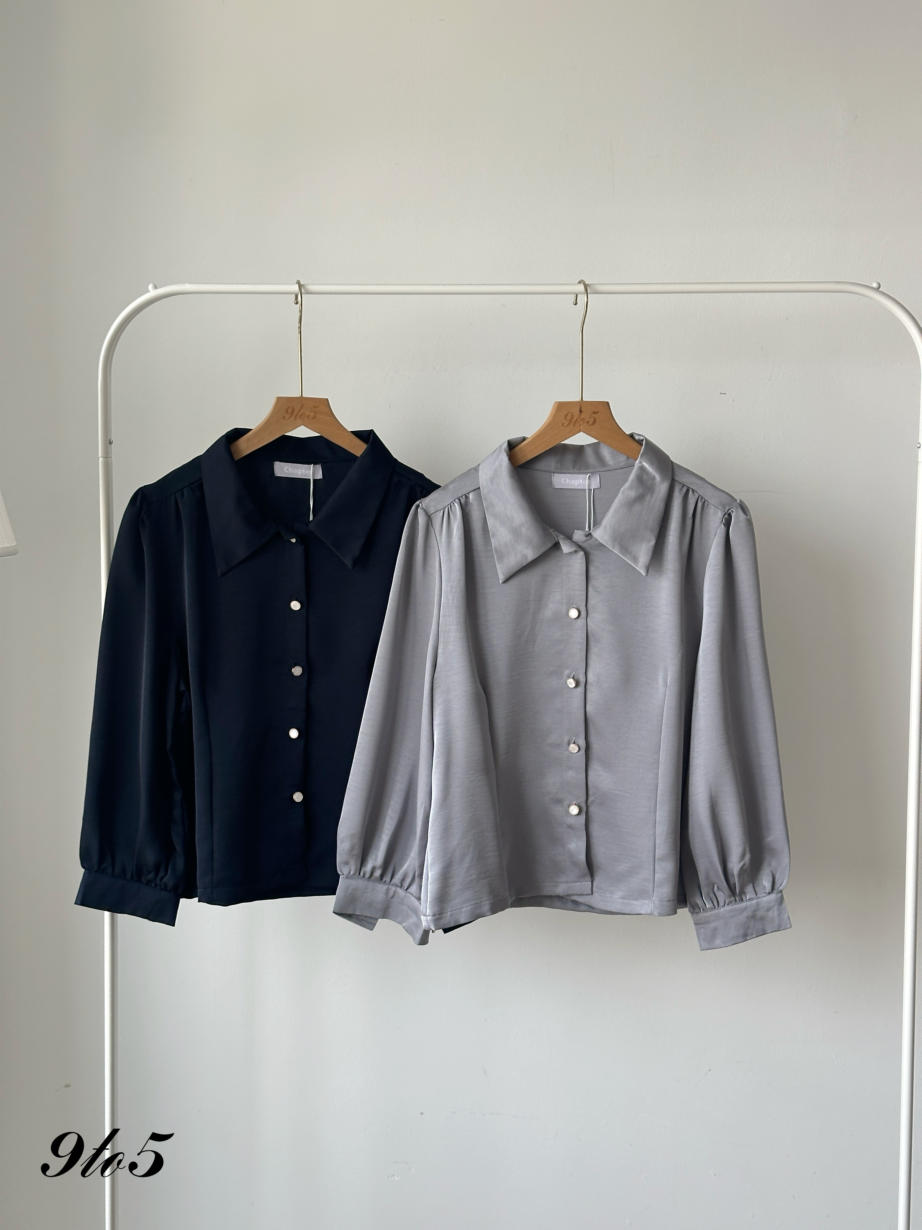 T4160 Puff Sleeve Satin Blouse - 4 Colors 