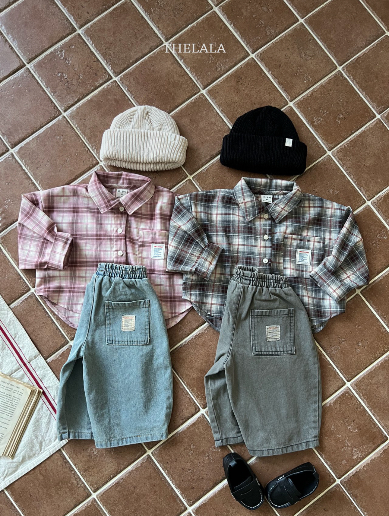 🌸預訂 韓國直送🌸🇰🇷THELALA兩色洗水闊腳直筒牛仔褲