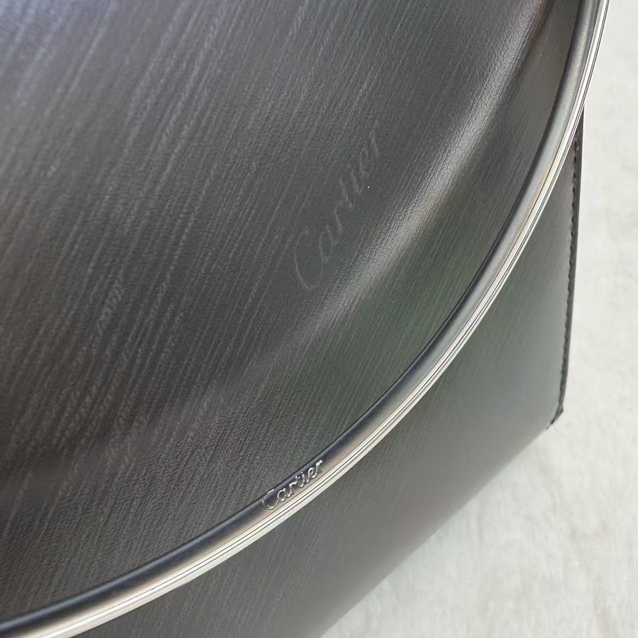 Cartier卡地亞 雙環手提包 黑色 金銀雙環 晚宴包 經典優雅時尚女士晚會聚會手輓包