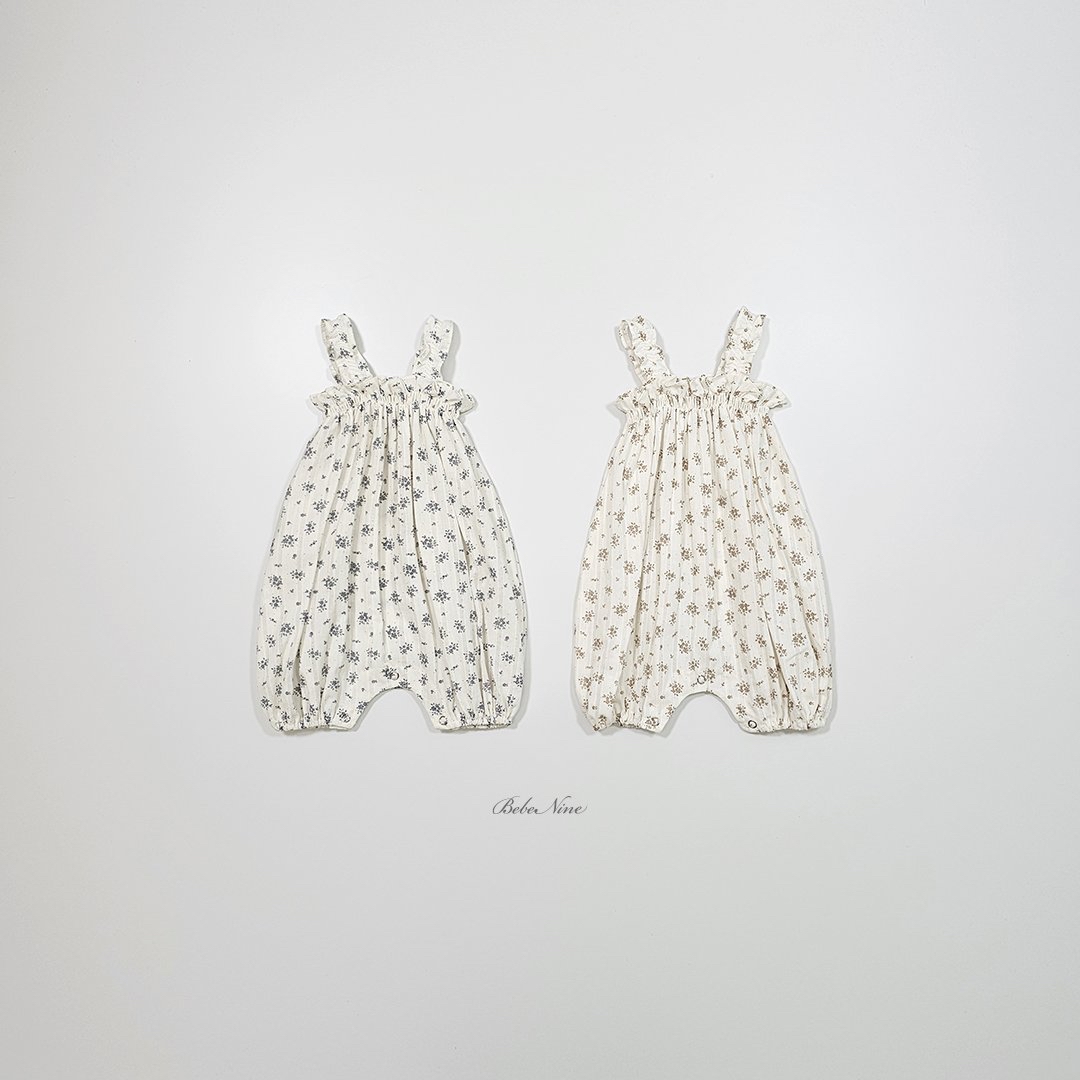 ☀️預訂 韓國直送☀️🇰🇷Bebenine兩色花卉荷葉邊吊帶連身服