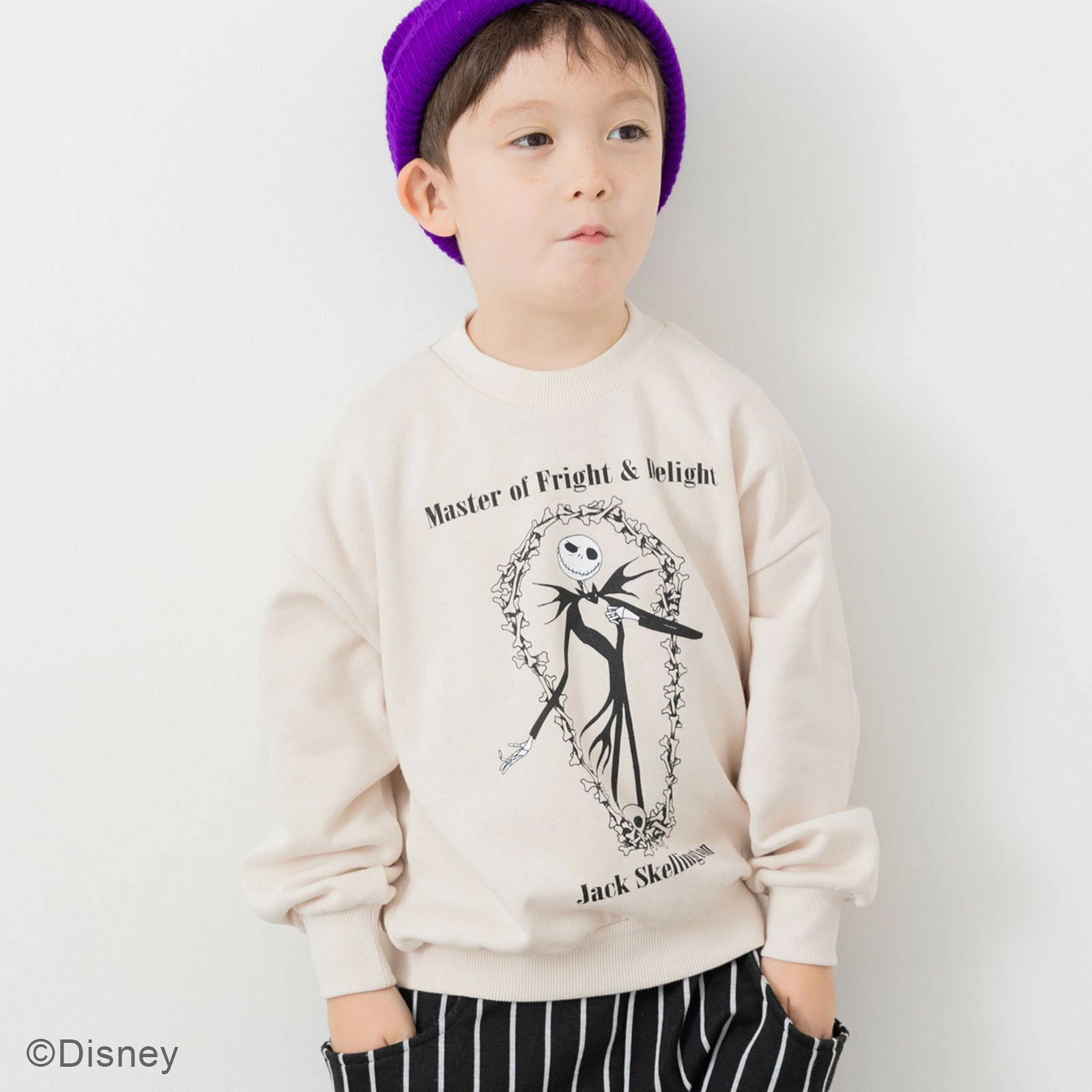 🆕【⭐訂購⭐】日本直送🌀 #Disney The nightmare before Christmas 印花/刺繡束袖衛衣 [2款選] 🌀[PLJA-0047][261105]