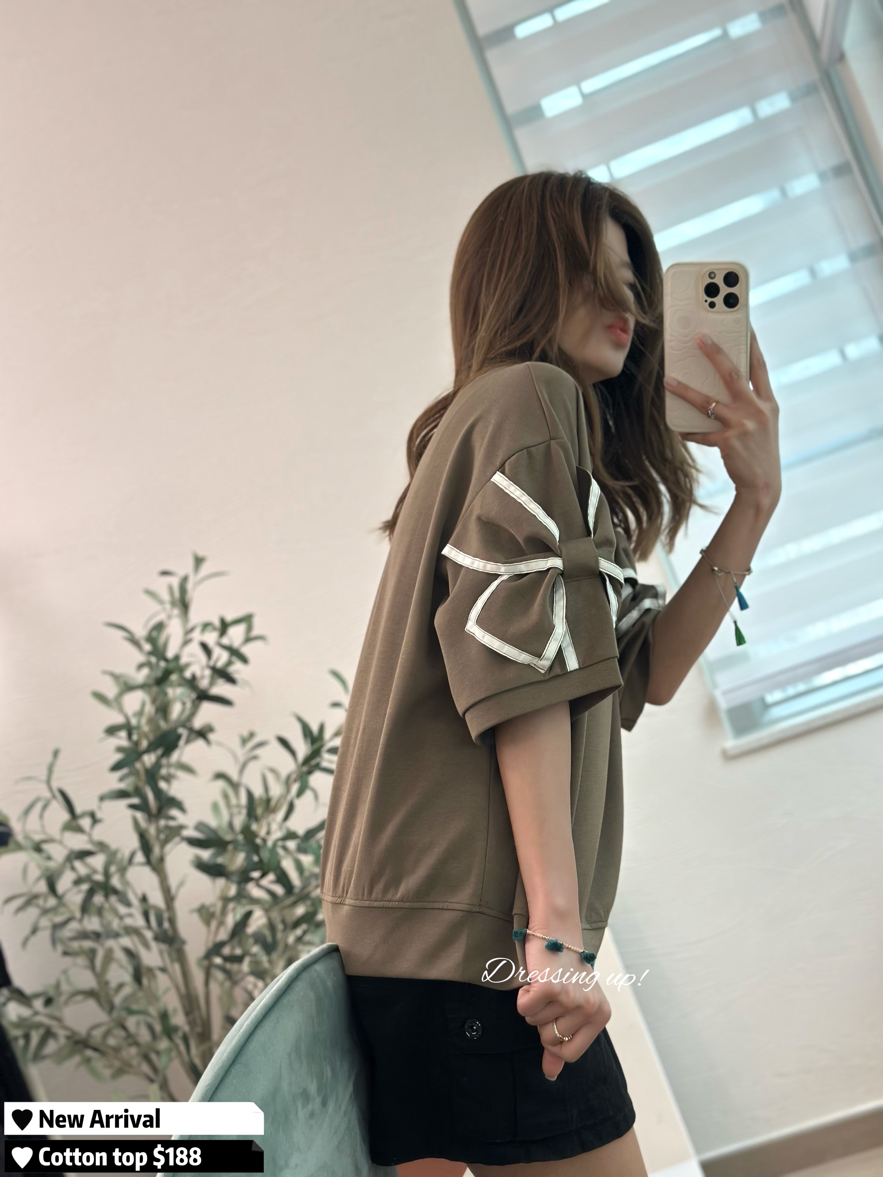 最美側面｜蝴蝶結手袖上衣