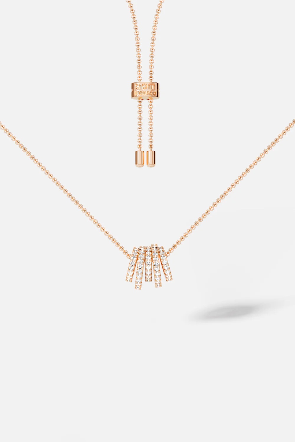 APM MONACO Croisette 白圓環可調節項鍊 Hoop Rose Gold Adjustable Necklace