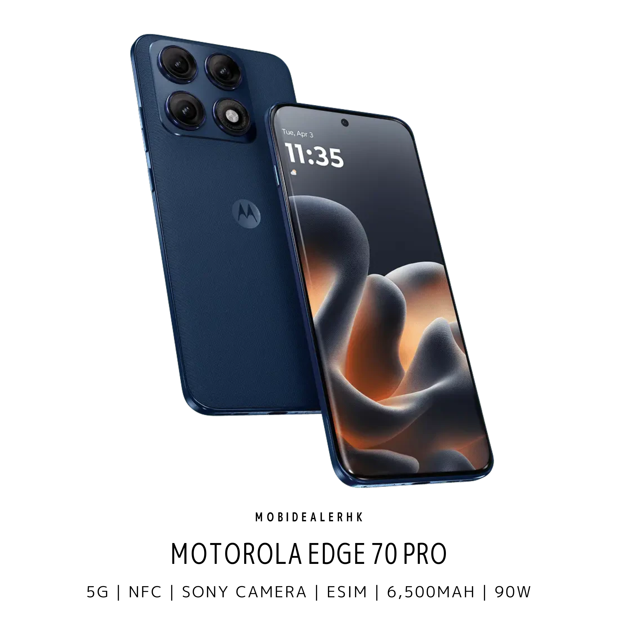 Motorola Edge 70 Pro | 5G | 智能手機 | 6500mAh 矽碳大電池 | Sony LYTIA 710 旗艦夜拍鏡頭 | IP68/IP69 雙防護