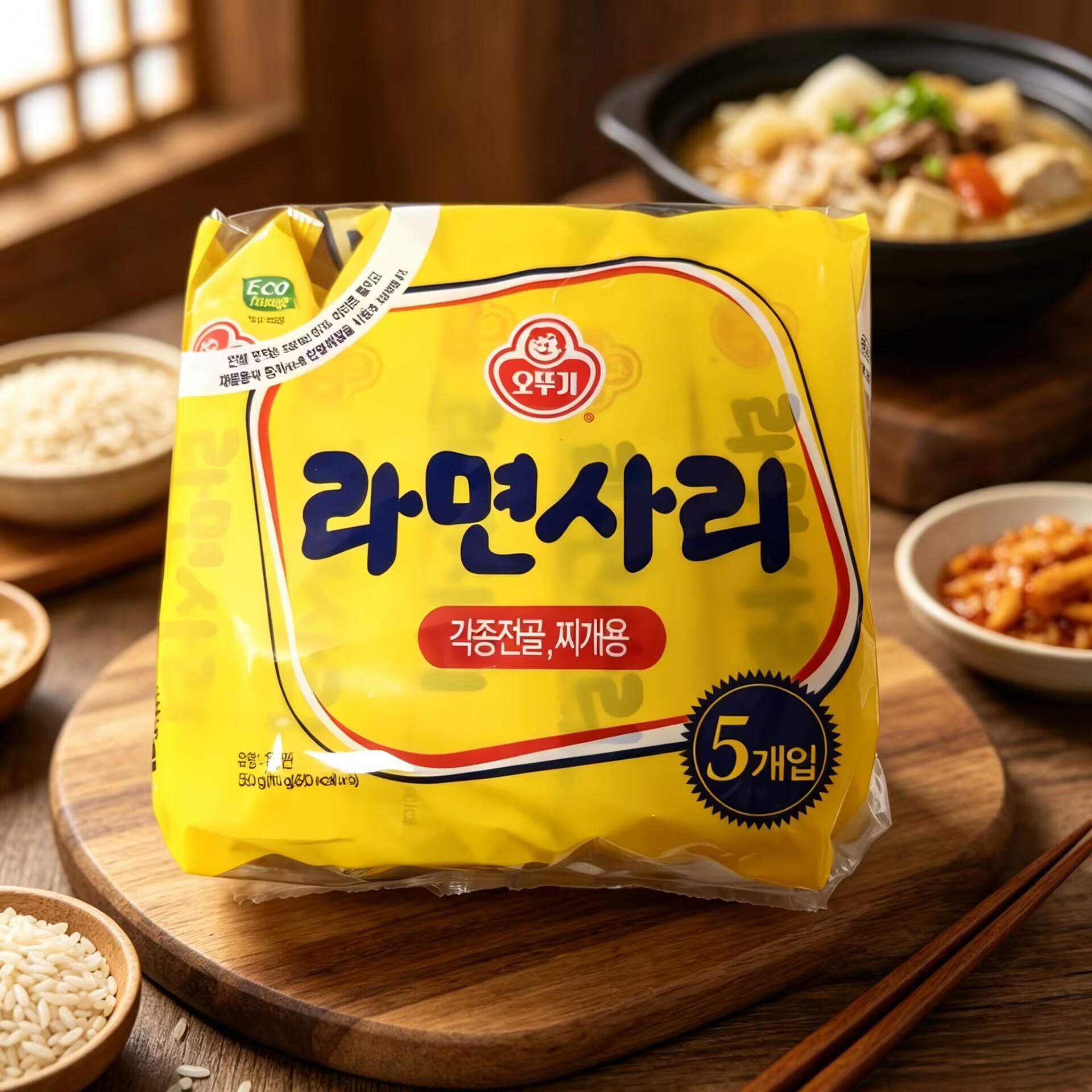 不倒翁-韓國傳統麵(無味包) 110克x5包裝  經典韓式即食麵