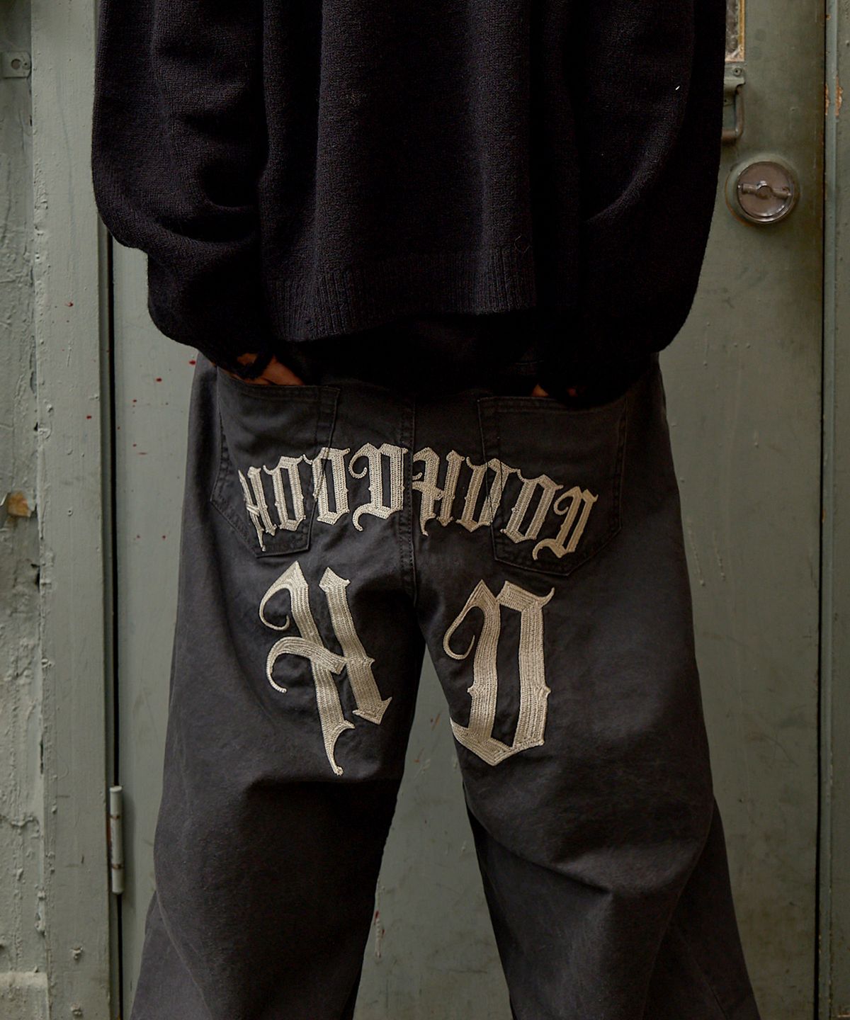 🇰🇷訂購｜HOODHOOD 25｜HD Chain Embroidery Denim Pants 4色 