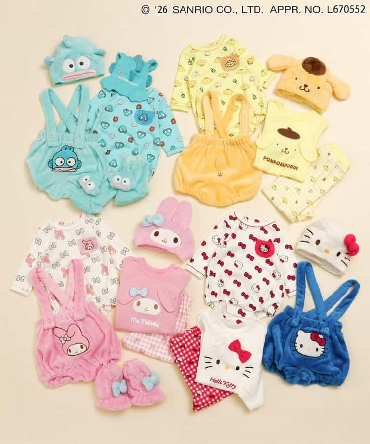 Sanrio 嬰兒長袖包屁衣 Hello Kitty MyMelody Pompompurin 水怪