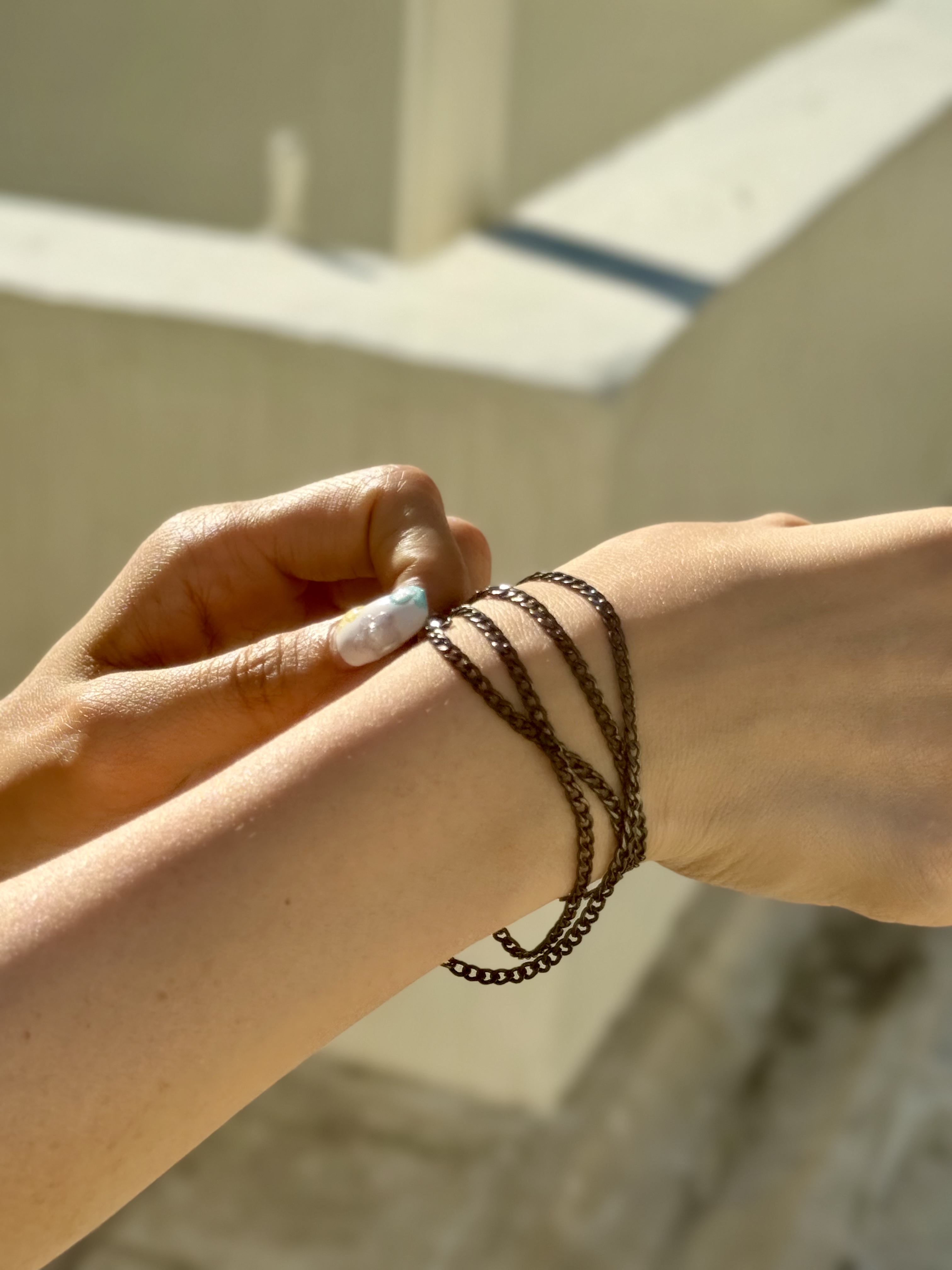 Black circle stainless necklace