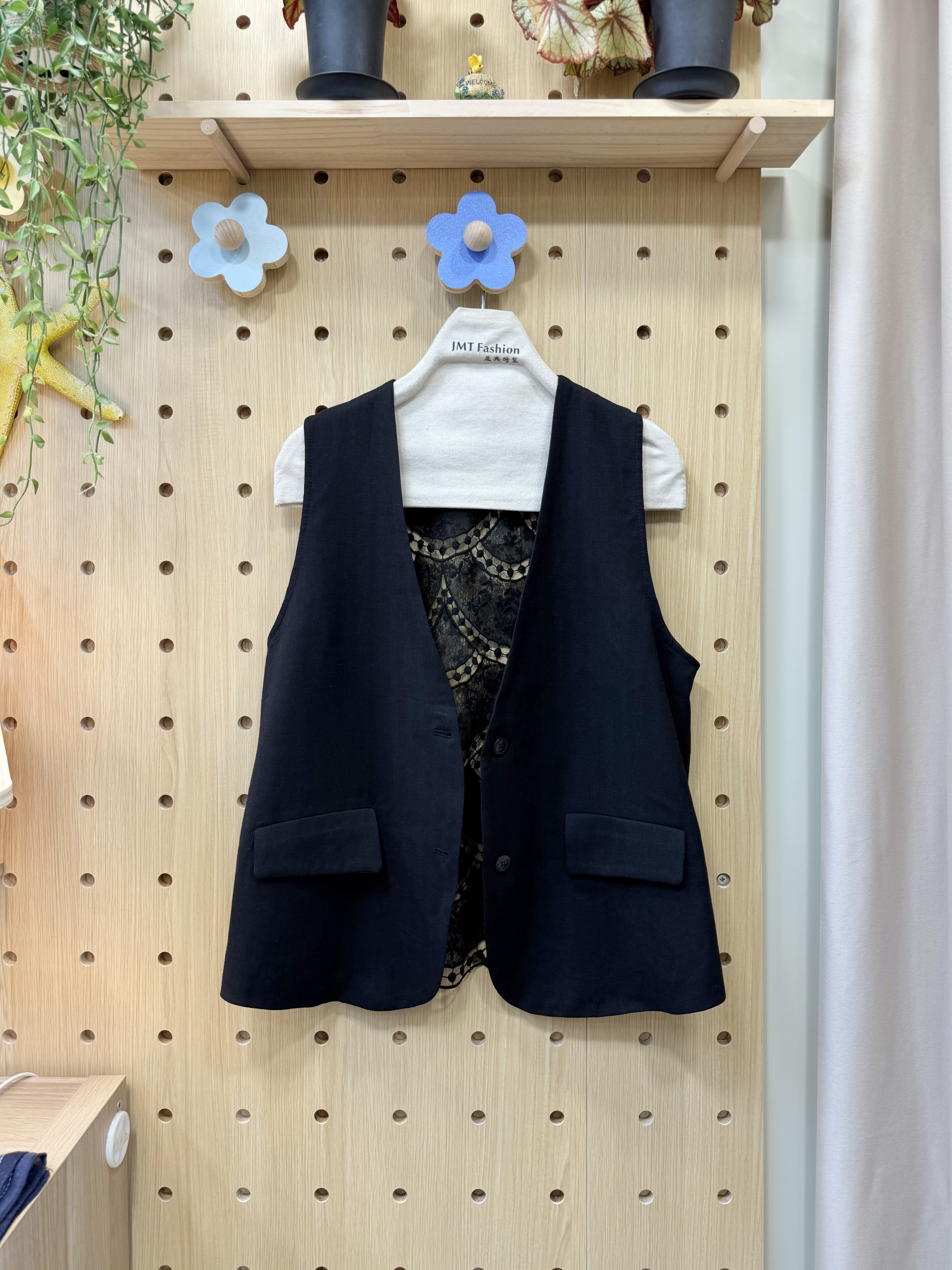 棉麻通花背心外套 M970 846501339