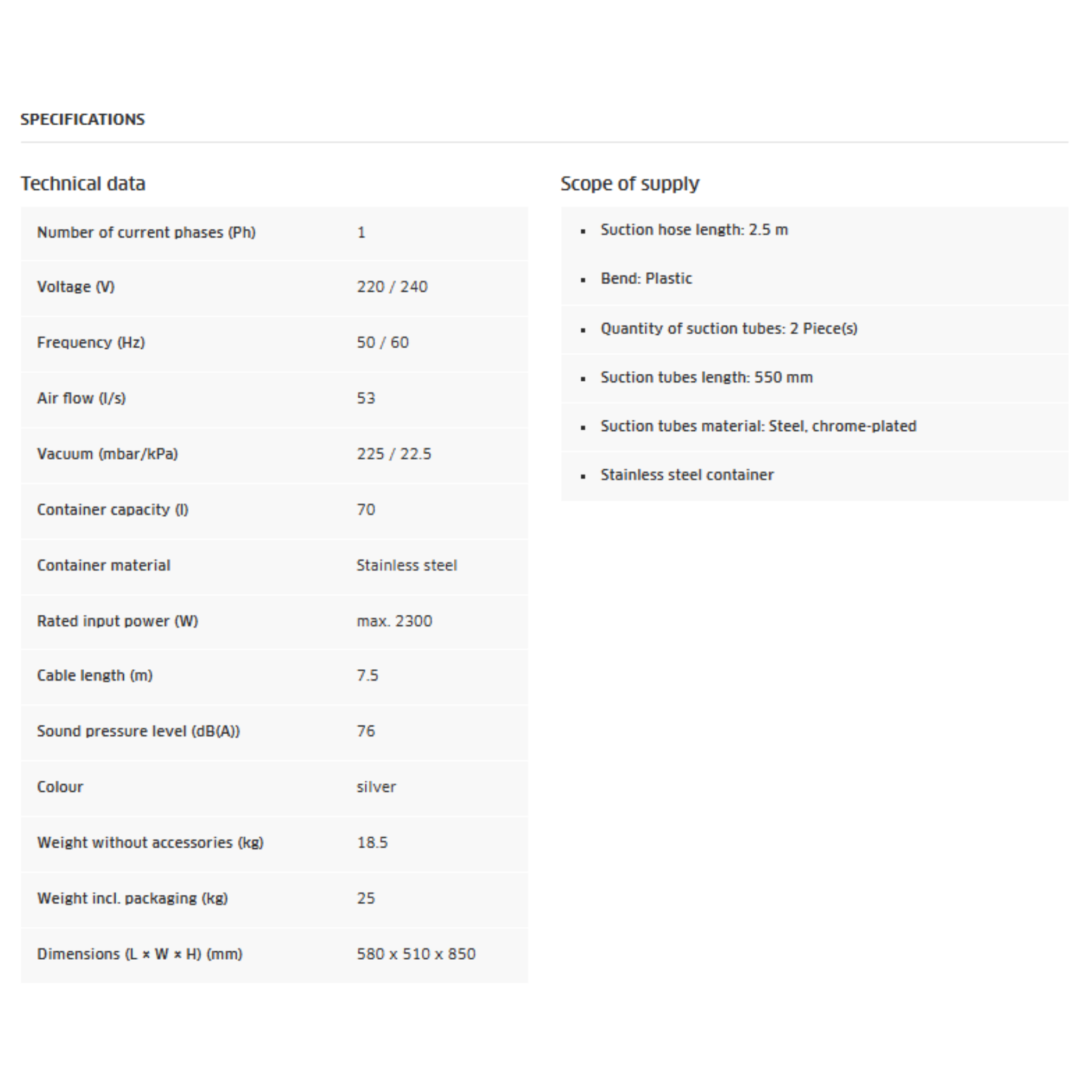 Karcher NT 70/2 Me Classic Wet & Dry Vacuum Cleaner (NT 70/2)