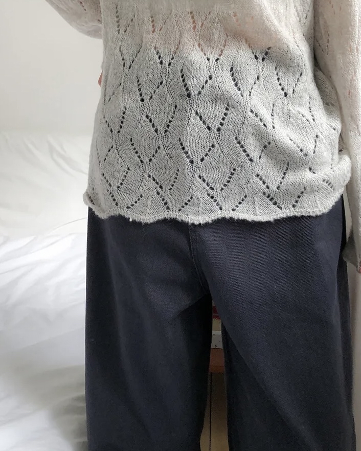 Boat Neck Sheer Knit Top