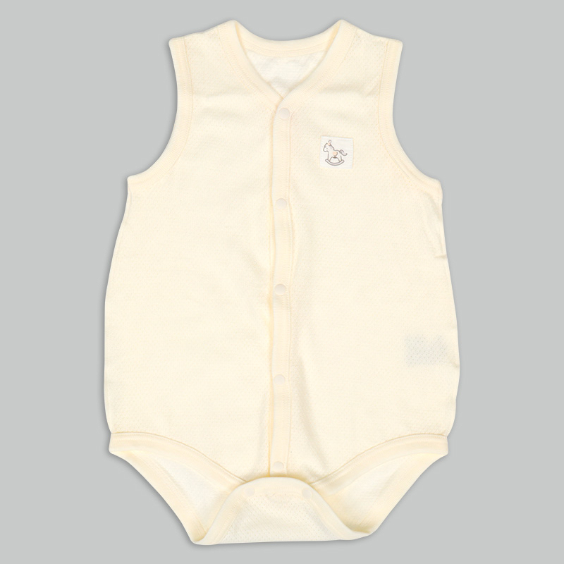 🇯🇵預訂 日本直送🇯🇵搖搖木馬印花純棉網眼前開式無袖背心包屁衣兩件套