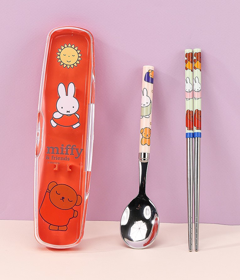 【預訂】韓國直送 Miffy 不鏽鋼餐具 連收納盒 3件套