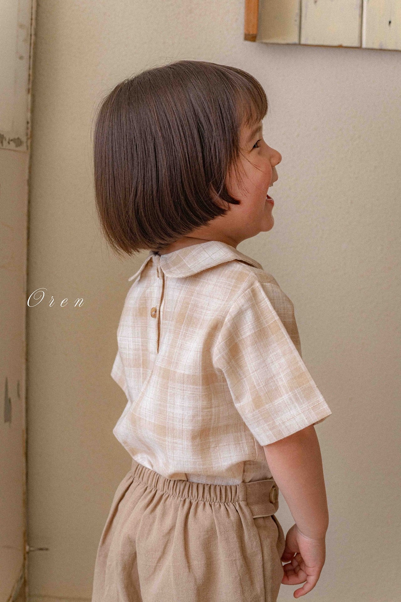 ☀️預訂 韓國直送☀️🇰🇷Oren Oliver兩色格紋純棉圓領短袖包屁衣/上下套裝