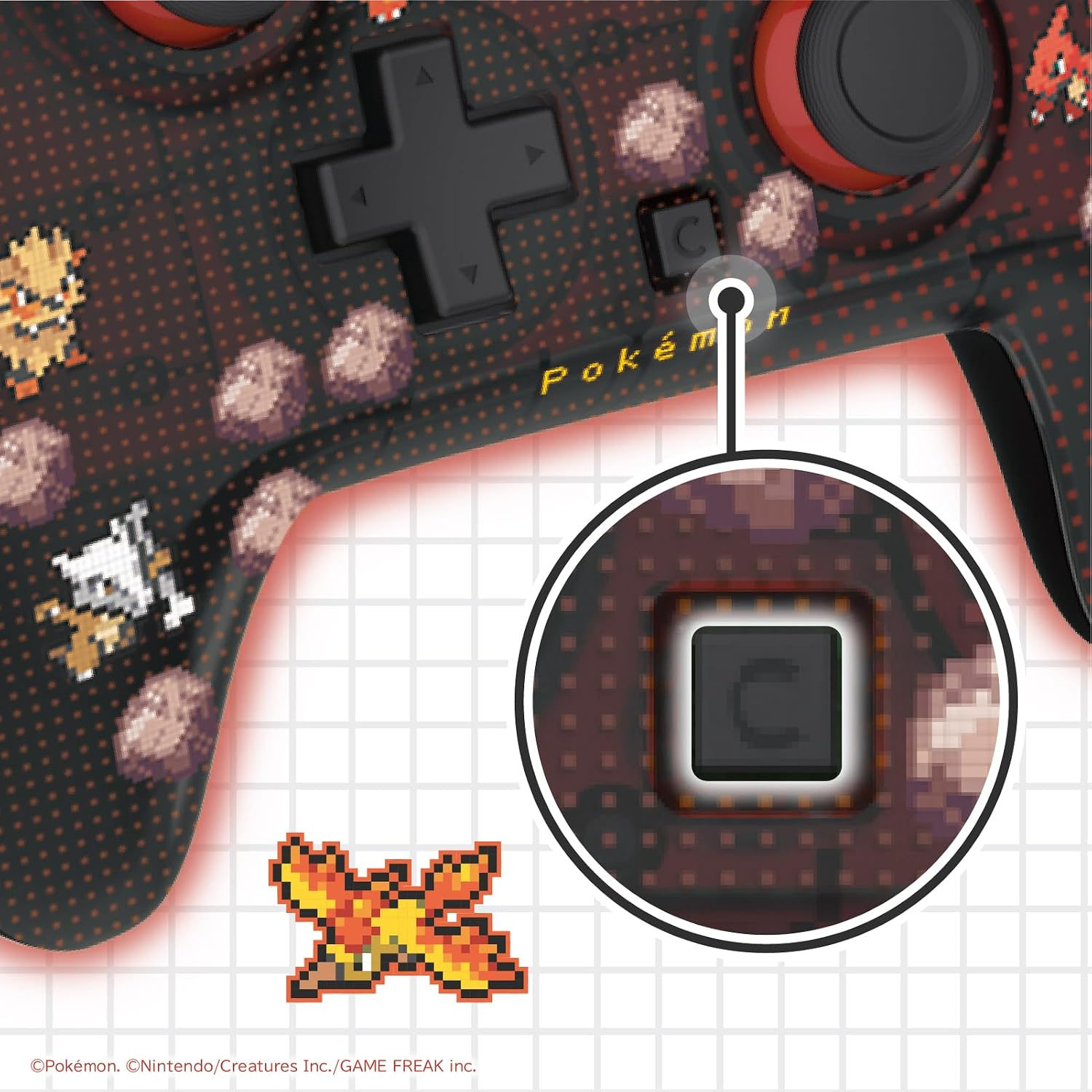 【預售 9月】SW2 HORI 有線控制器 TURBO 青春版 [寶可夢像素風紅] / Wired Controller TURBO Youth [Pokemon Pixel Art Red] NSX-228 PO0968