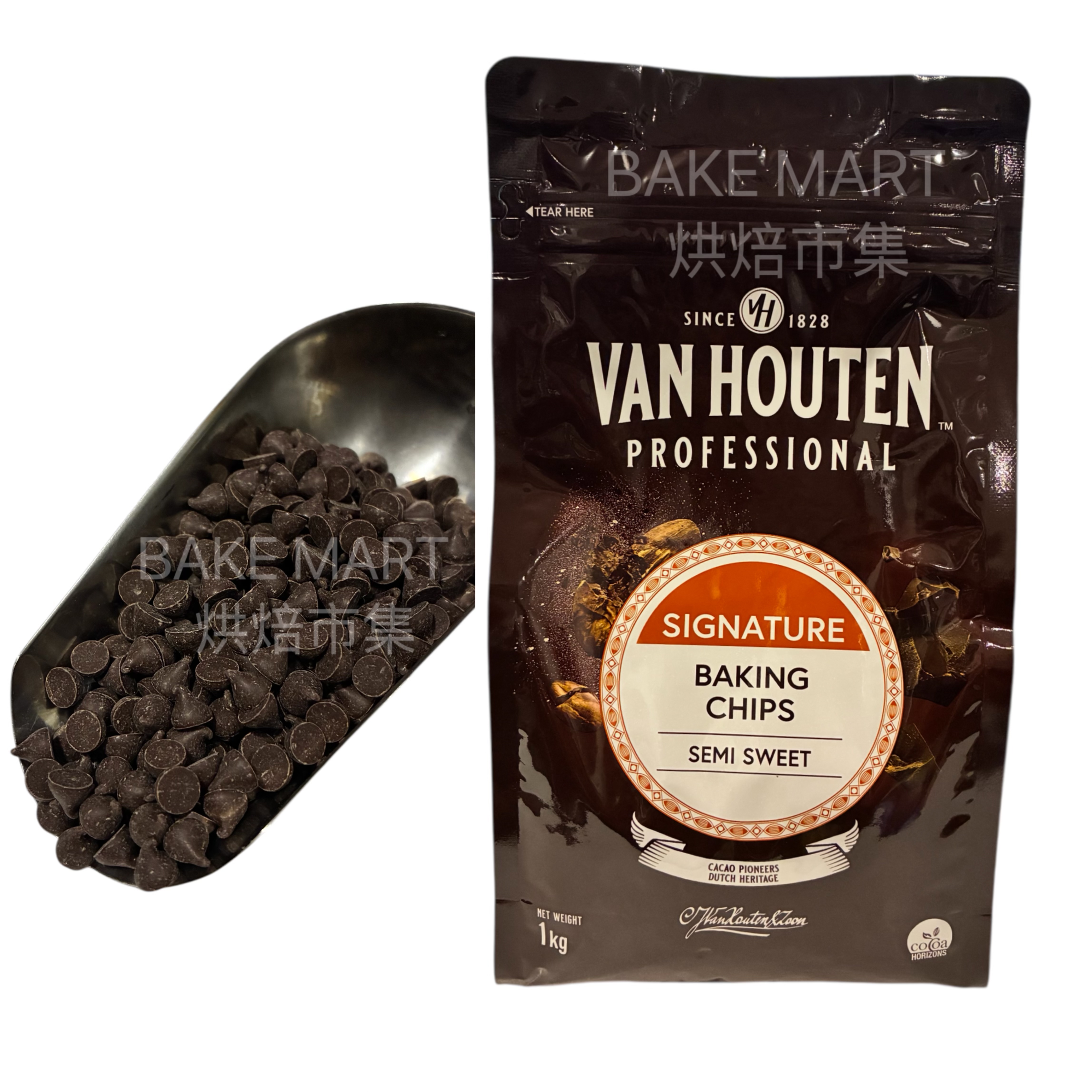 Van Houten 入爐黑朱古力粒 Van Houten Semi Sweet Baking Chips 8000count Singapore