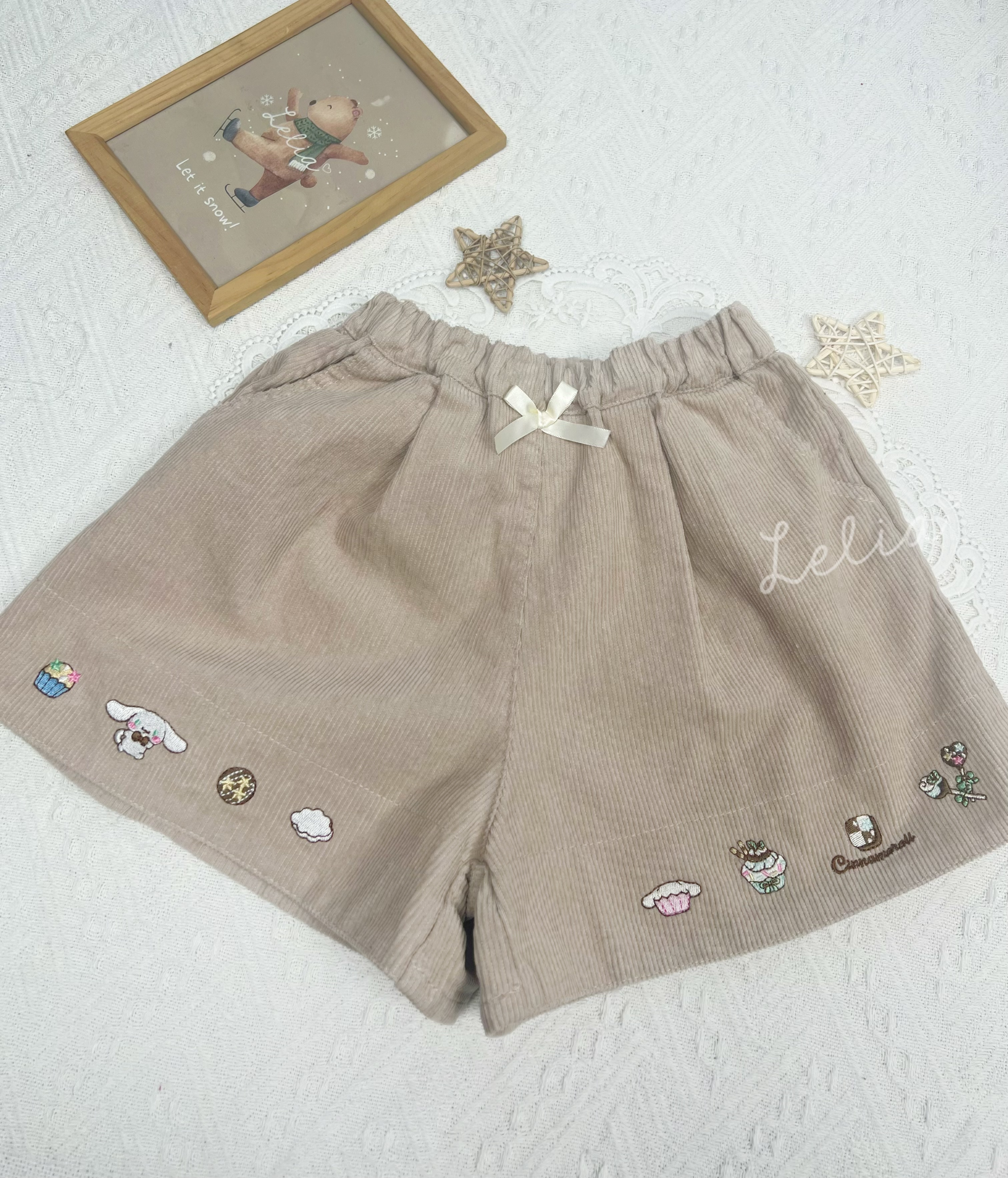 ▫️現貨▫️anyFAMxSanrio 登芯絨短褲Melody Kuromi 玉桂狗