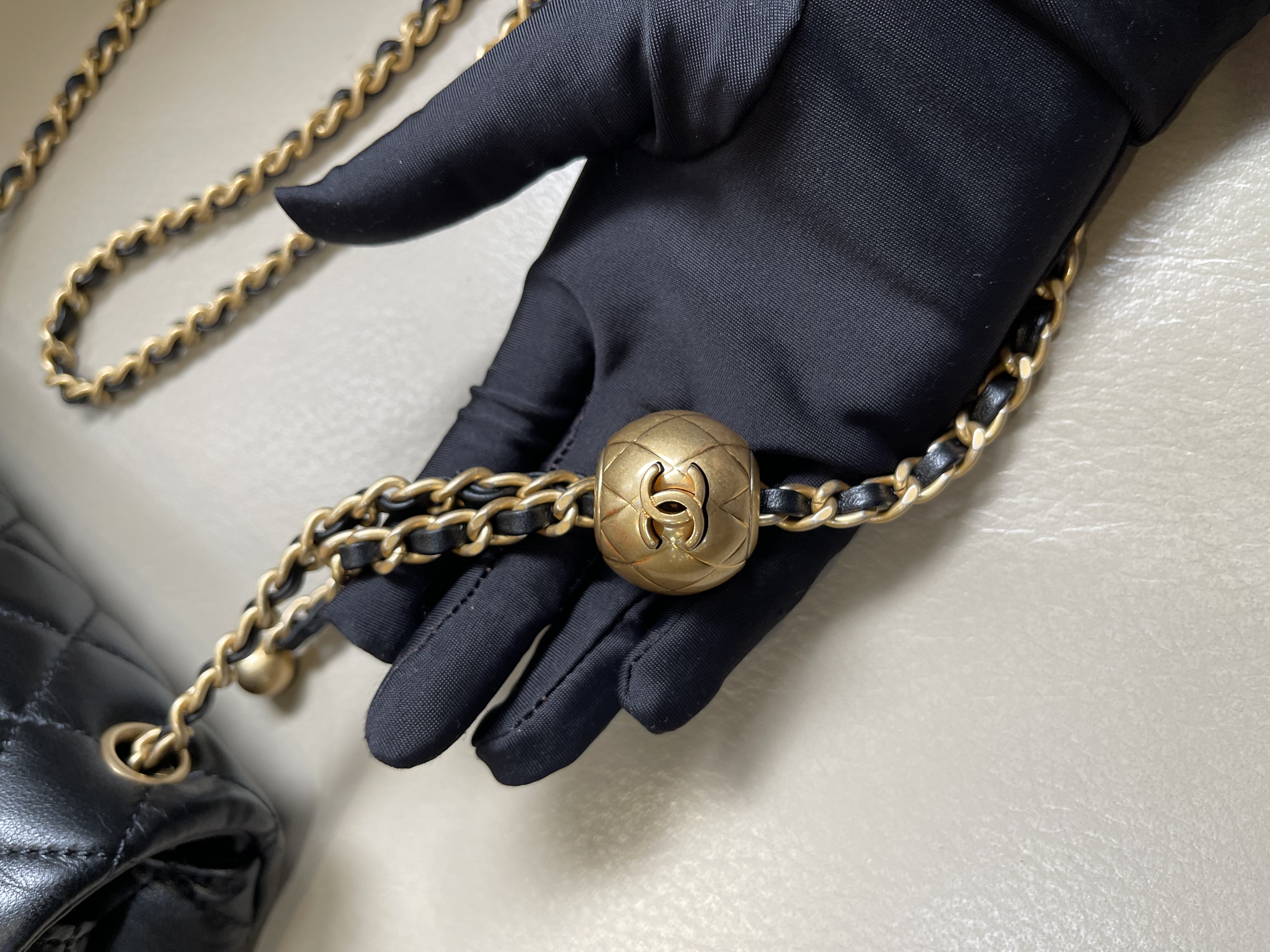 Pre-owned Chanel CF with gold ball