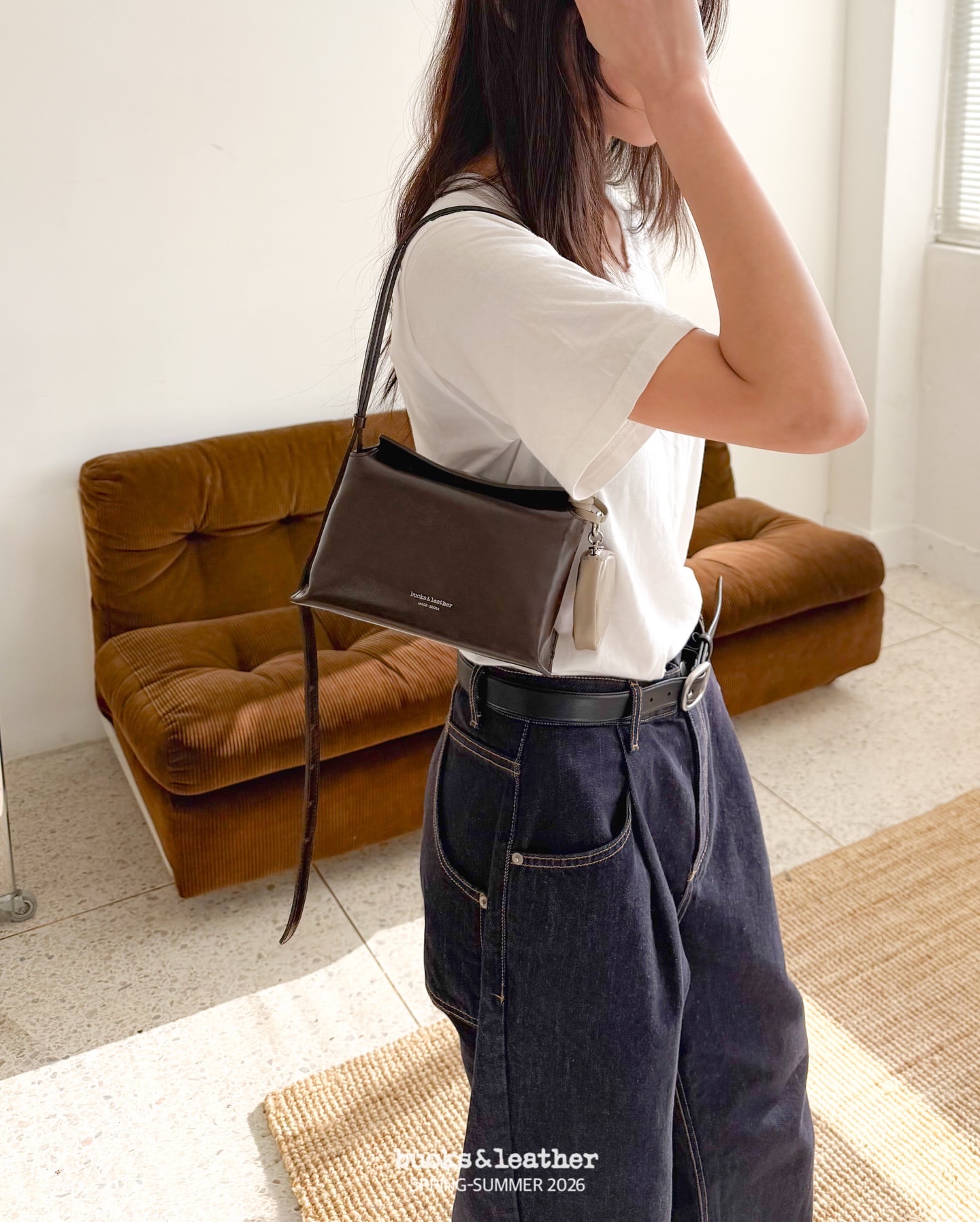 【26SS新皮】預訂_牛皮亮面 Bread bag 磁吸枕頭包 (Mini) By Bucks & leather