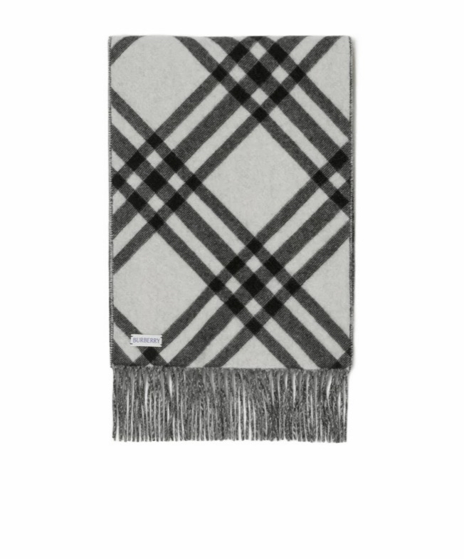 Burberry 男女同款 格紋羊絨圍巾均碼碼168cm*30cm 
