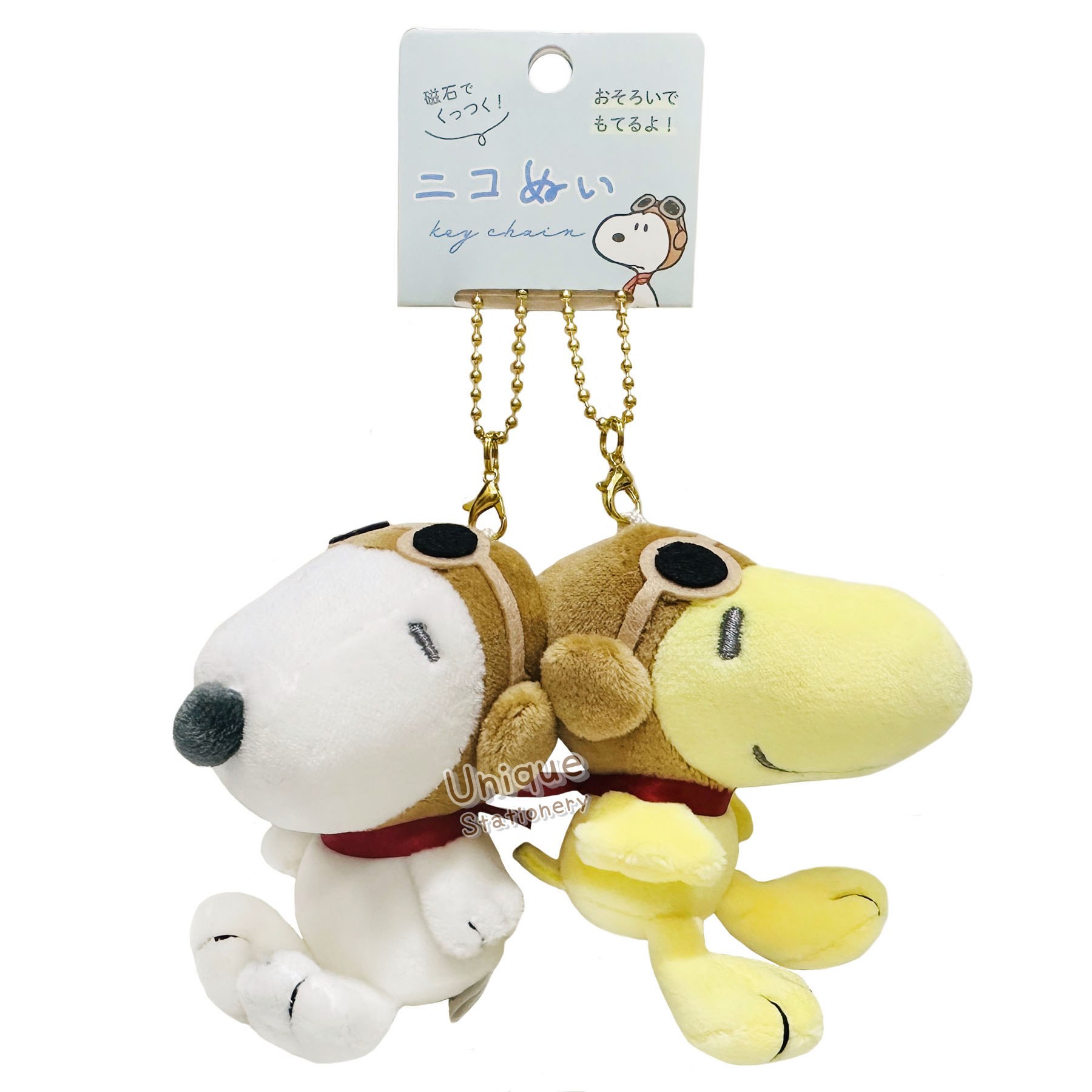 現貨｜【一套兩隻】Snoopy & Woodstock 機師 日版 吊飾 磁石 毛公仔 掛件 (CR123230)