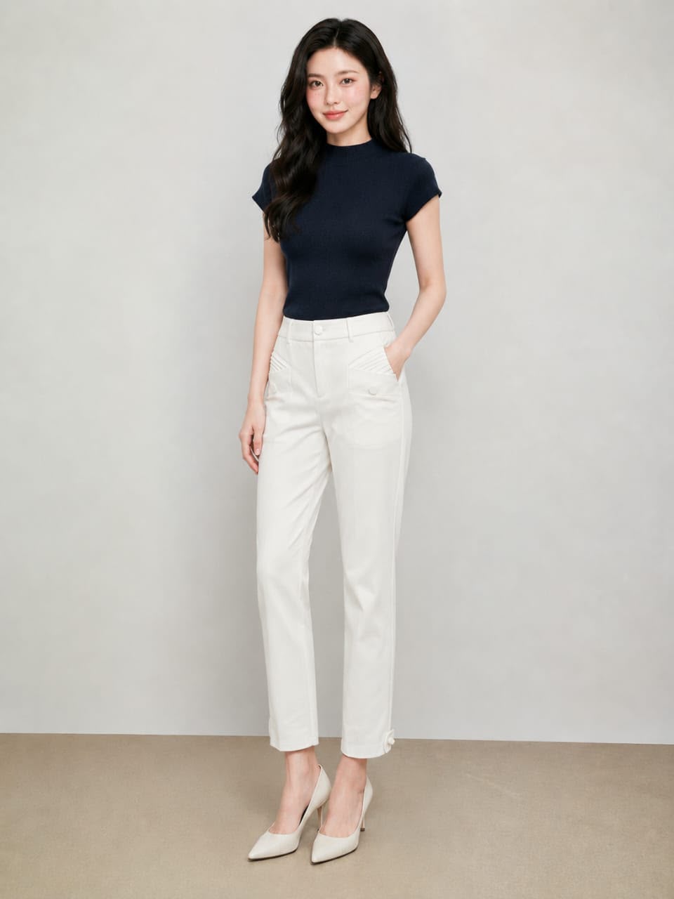307321 Golden Aura Mock Neck Knit Top
