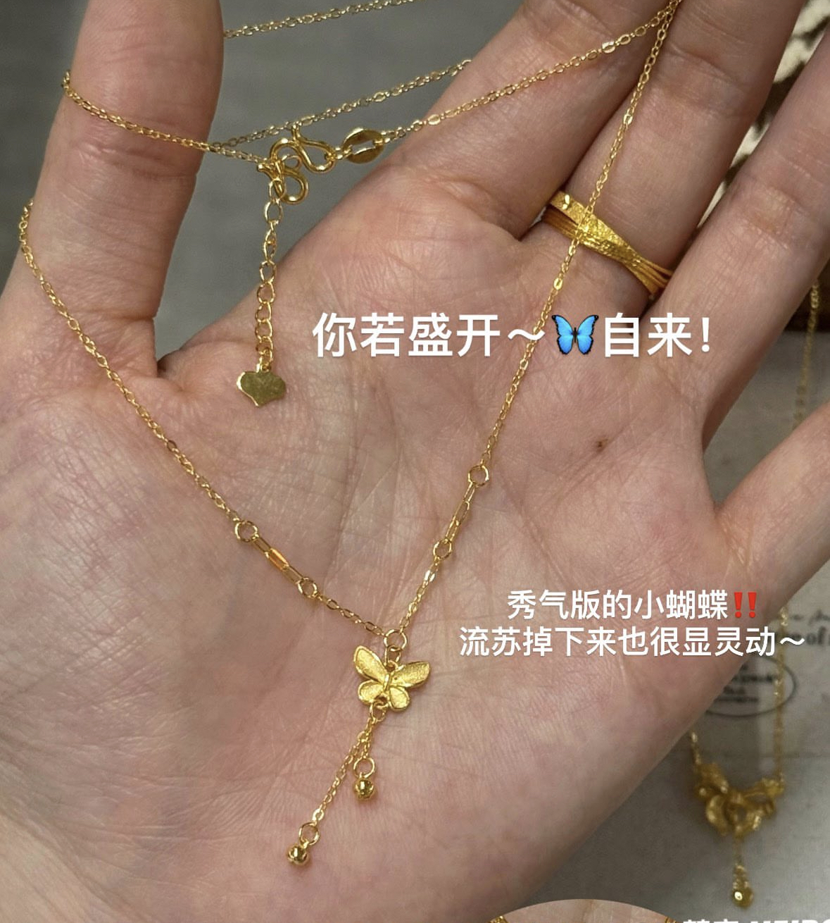 【5G实心】蝴蝶流苏-小套链