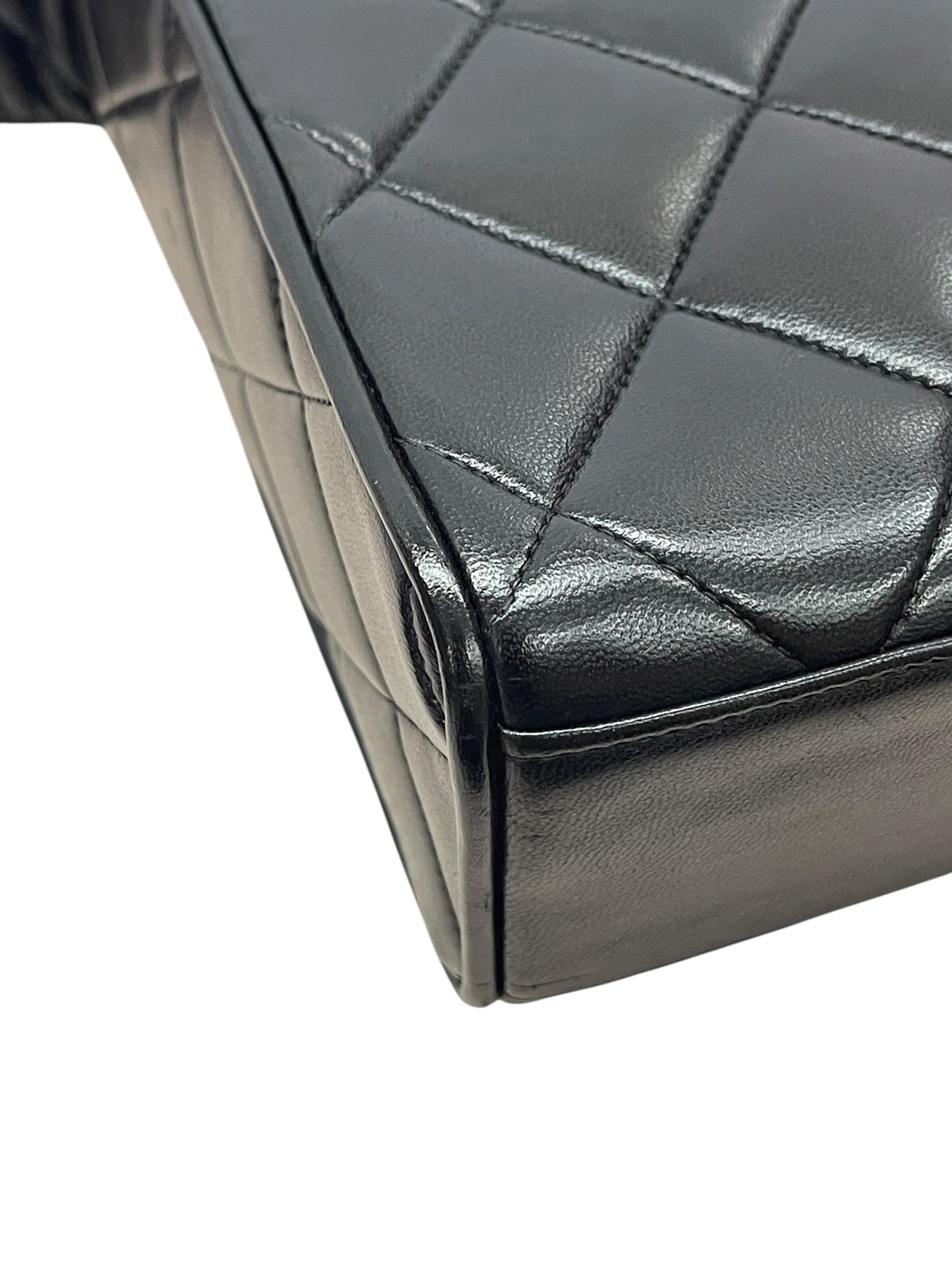 Pre-Owned CHANEL Black Covered CC Quilted Flap Bag Lambskin / Product Code:081310