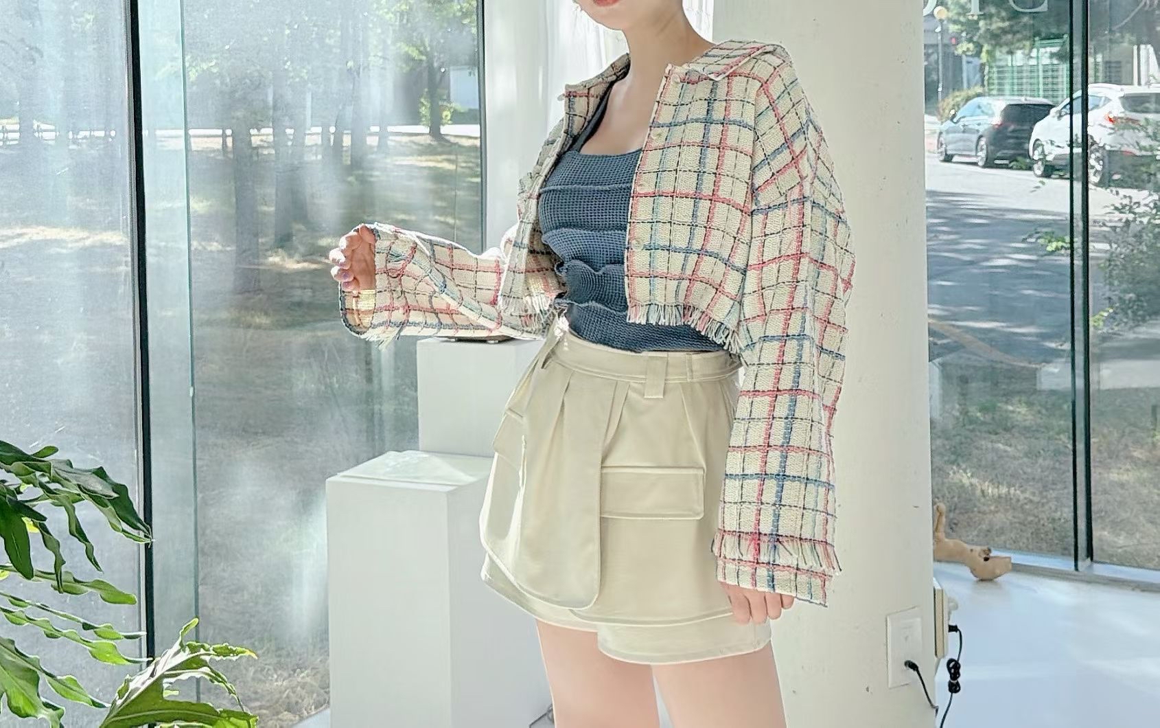 EC17 拼彩色Soso 短top