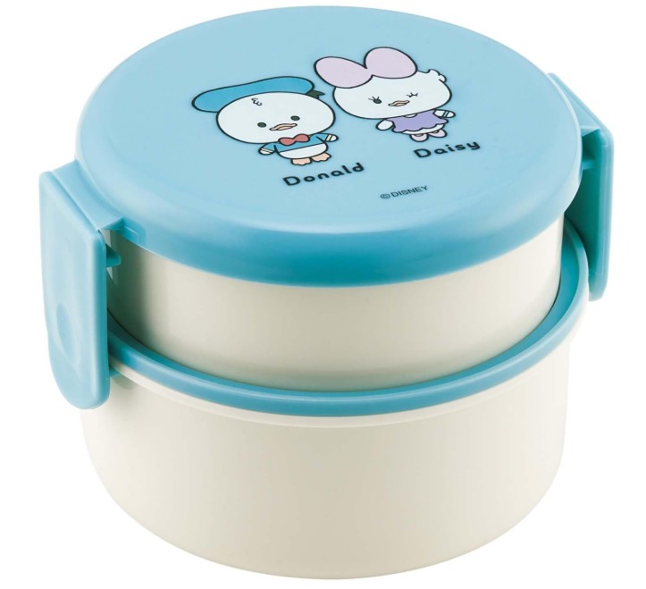 日本直送🇯🇵 日本製 Skater 抗菌圓形雙層便當盒500ml (帶叉子)