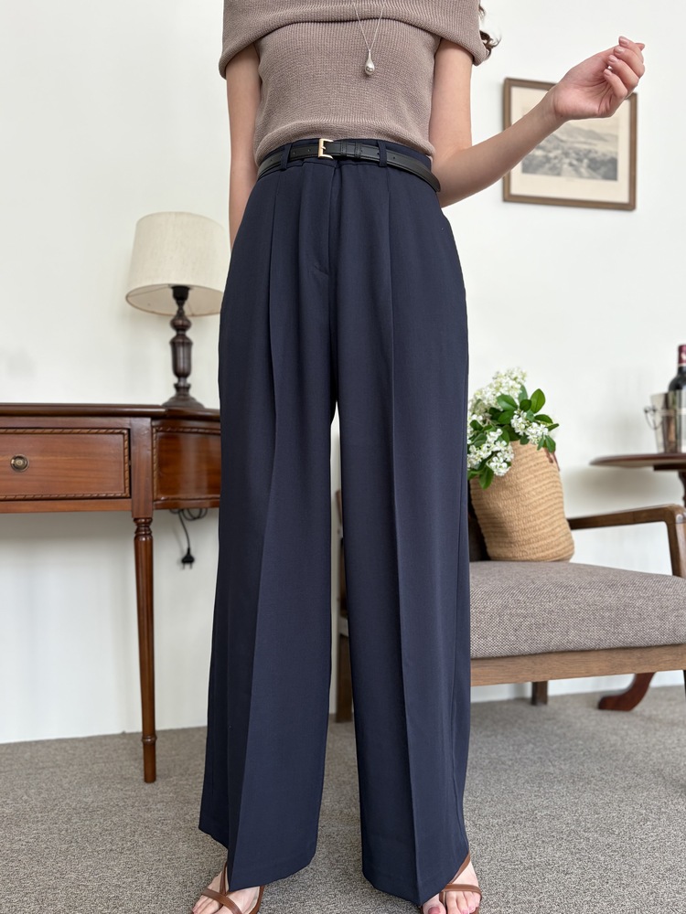 [輕薄!] Summer Timeless Rayon Pants (Navy)