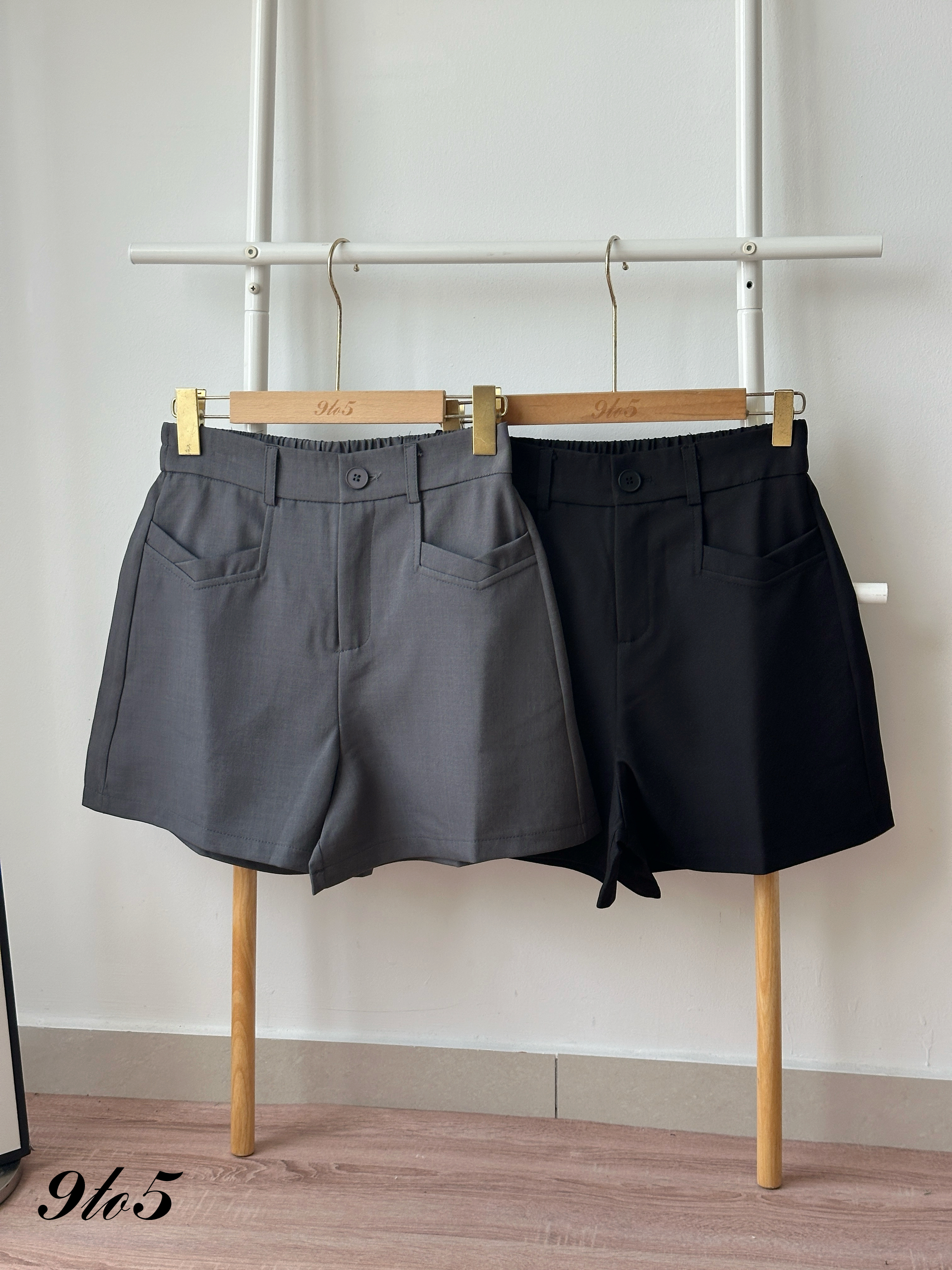 S1988 A Line Short Pants - Black & Grey