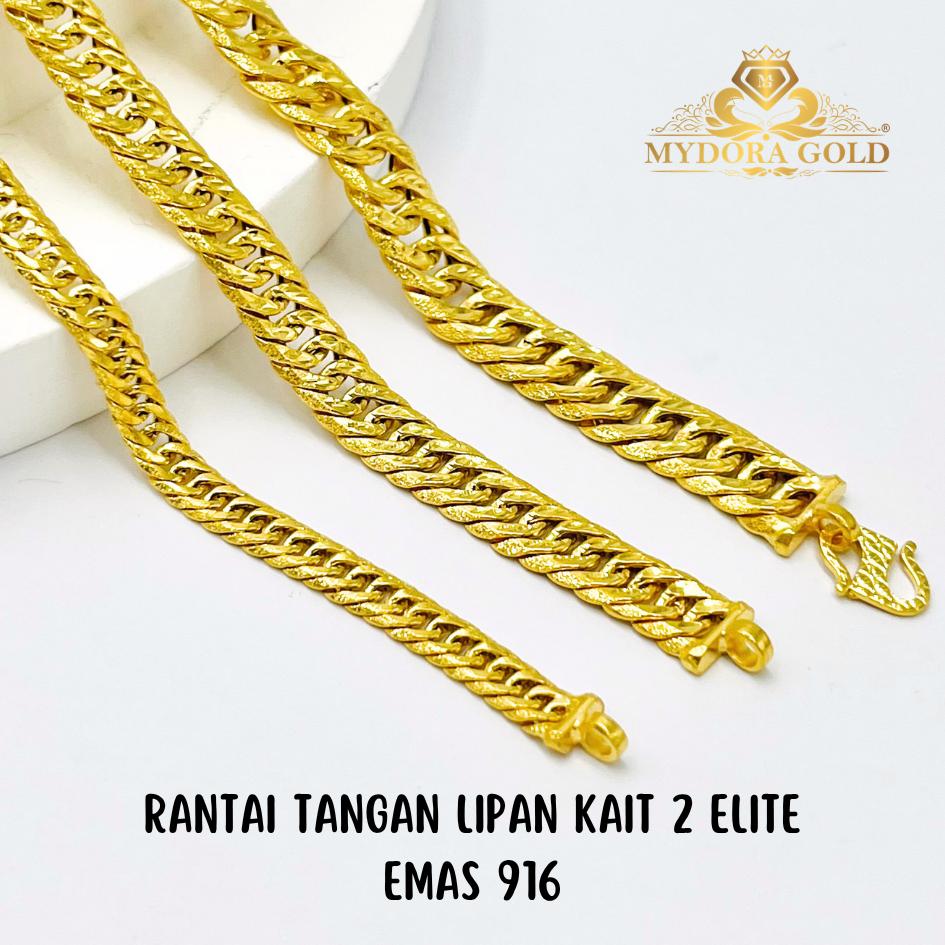 MYDORA Rantai Tangan Lipan Kait 2 Elite l EMAS 916/22K