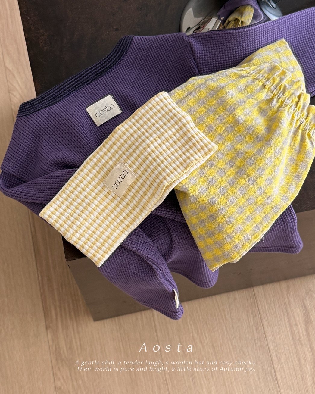 Aosta | [Caramel  Check Pants]  