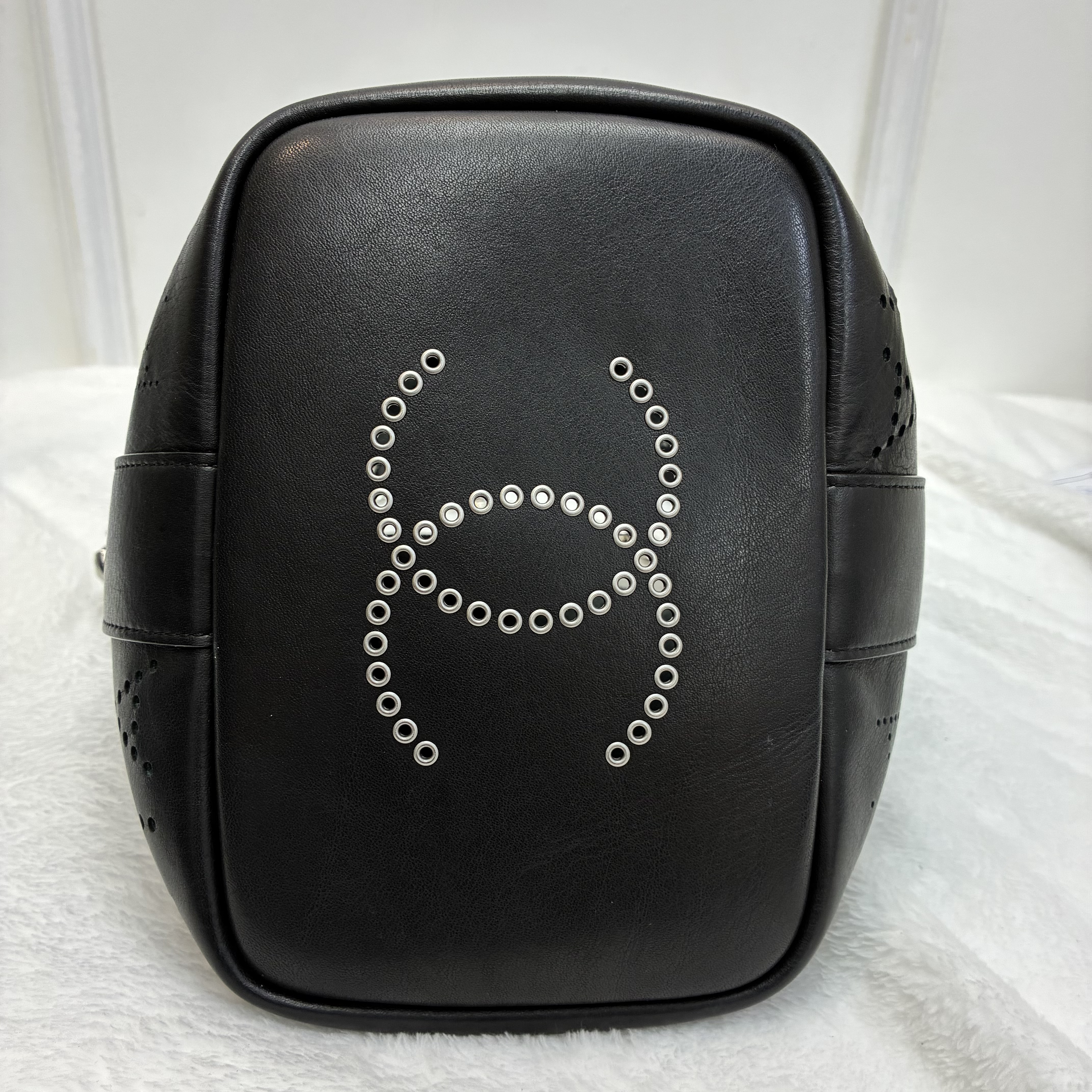 Chanel Small Perforated Calfskin Logo Eyelet Bucket Bag 香奈兒黑色穿孔小牛皮logo眼孔水桶包