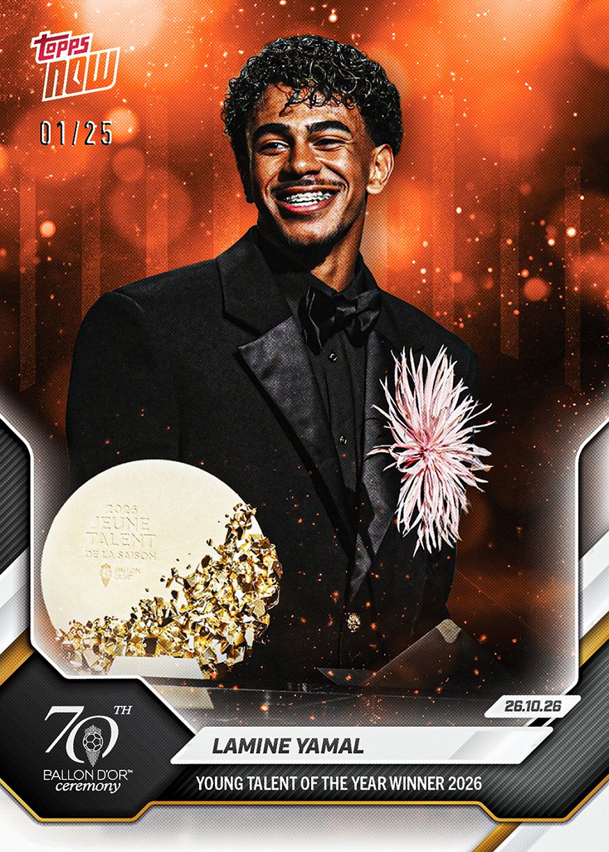 Lamine Yamal - 2026 Ballon d'Or Topps NOW® #2 年度最佳年輕球員紀念卡【團購】