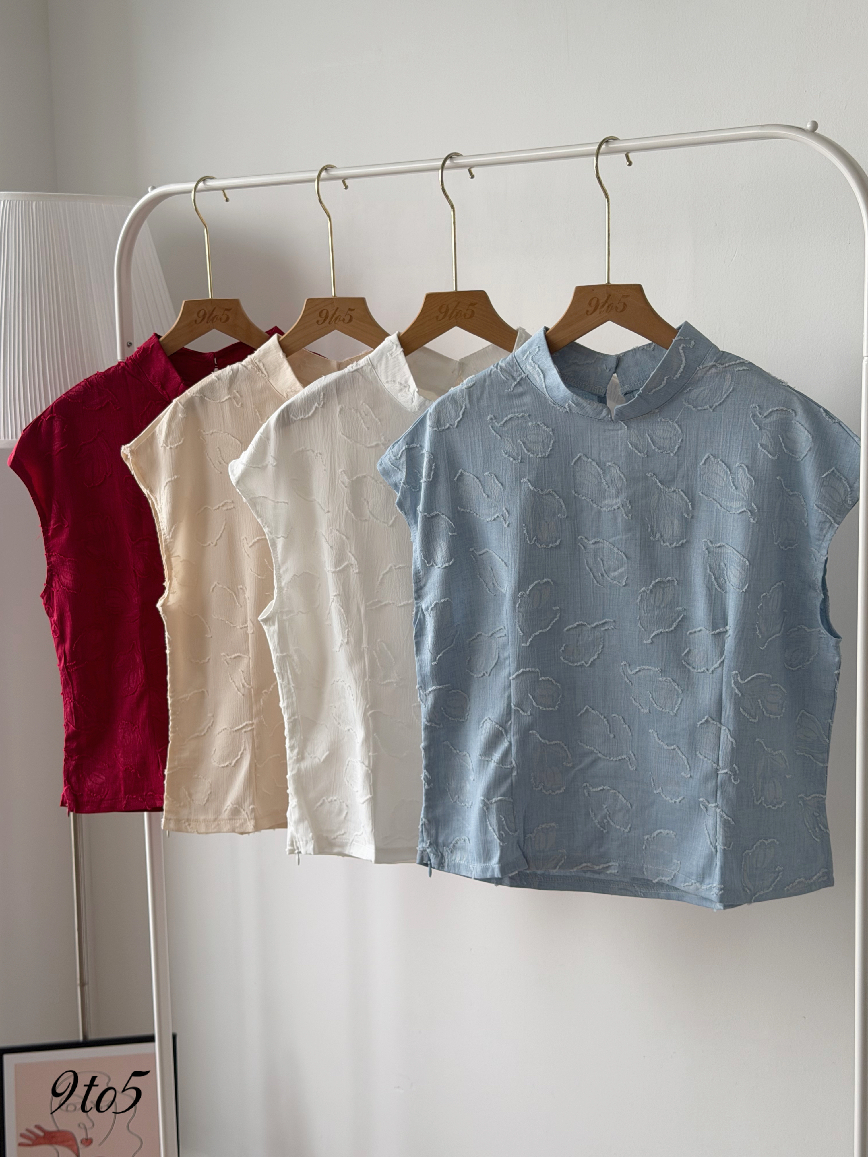 T4510 Cape Sleeve Oriental Collar Shirt - 4 Colors 