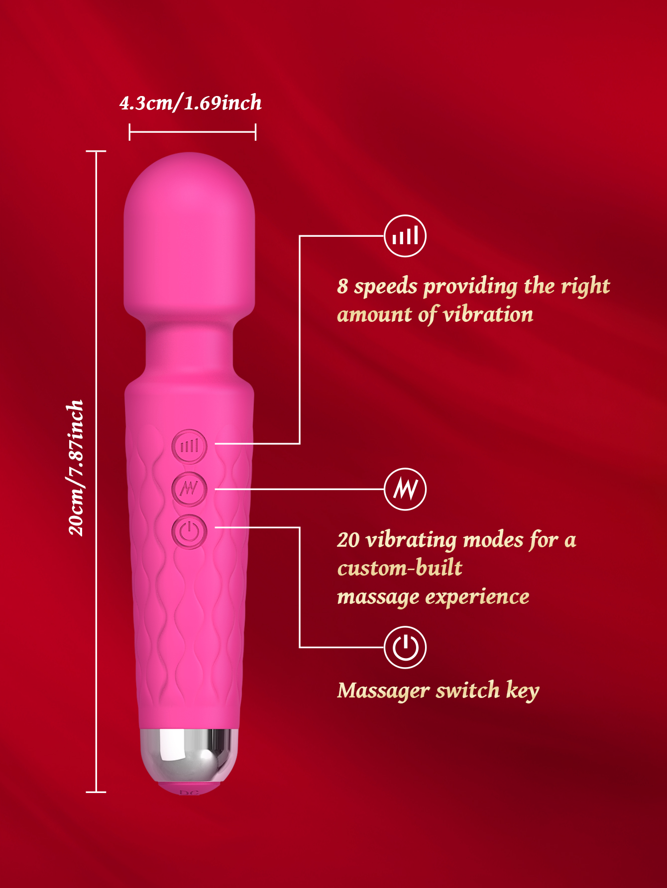 爆款振动棒女性成人性用品av棒情趣按摩棒玩具