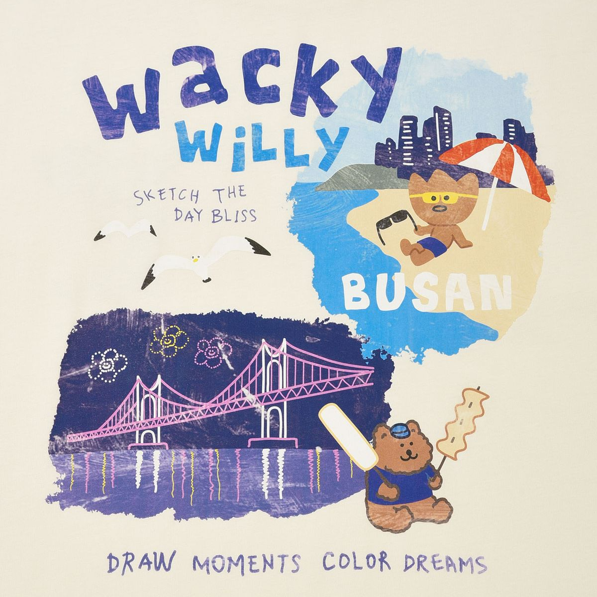 [Wacky Willy] Kiky Travel Series Busan T-Shirt (2色)